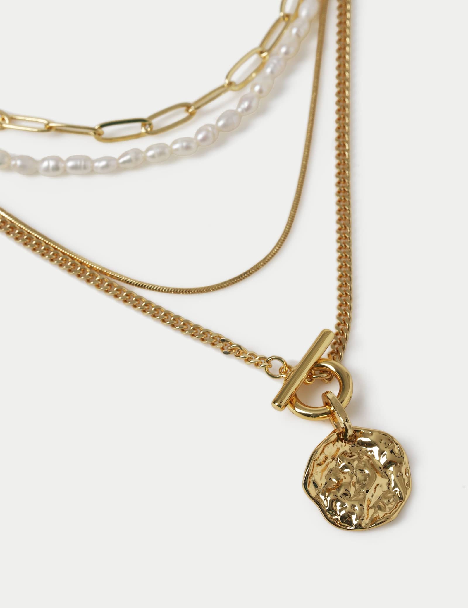 18k Gold Plated Corded Multirow Necklace - image 3