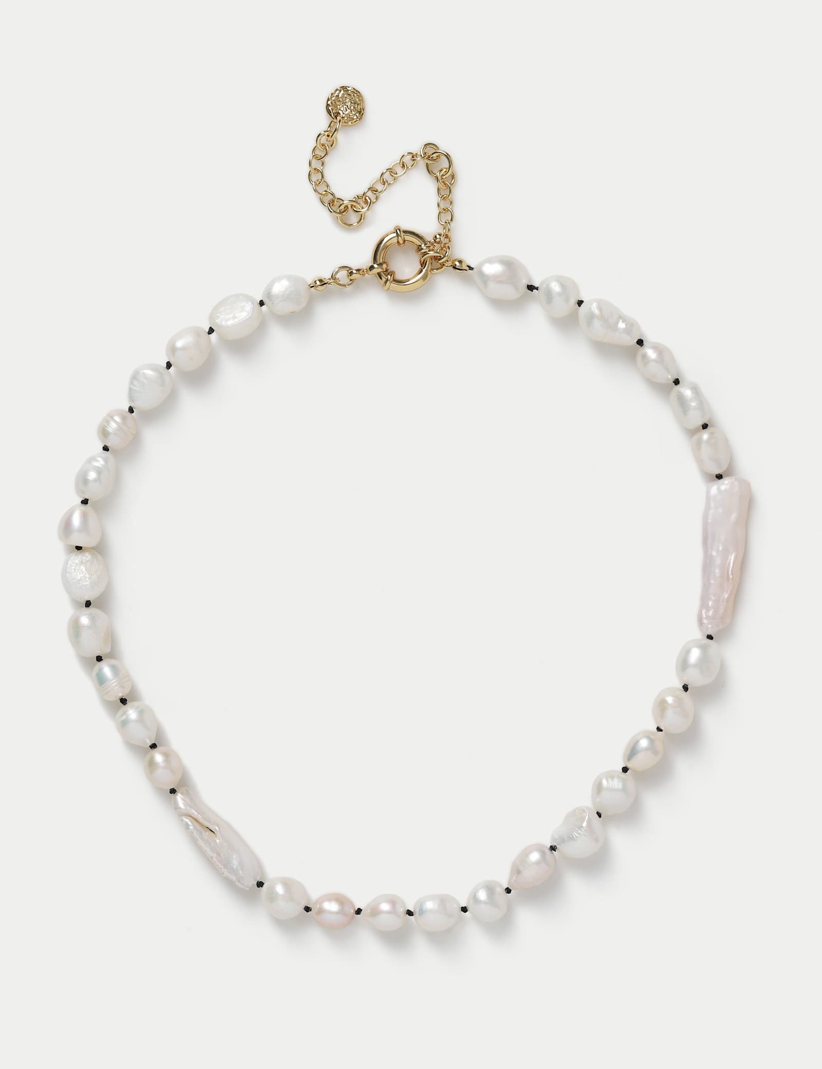 18ct Gold Plated Pearl Knot Necklace - image 1