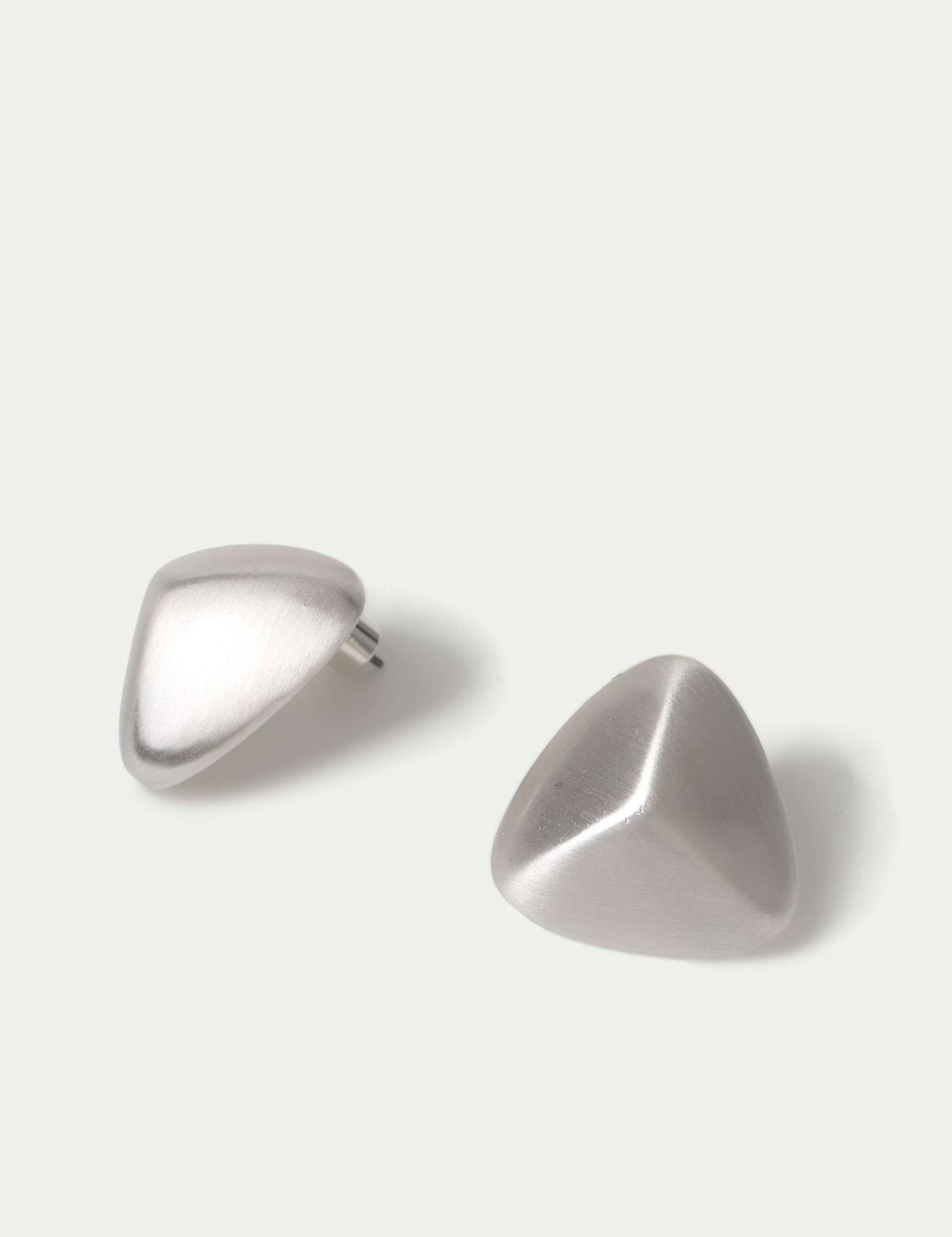Triangle Dome Brushed Stud Earring - image 2