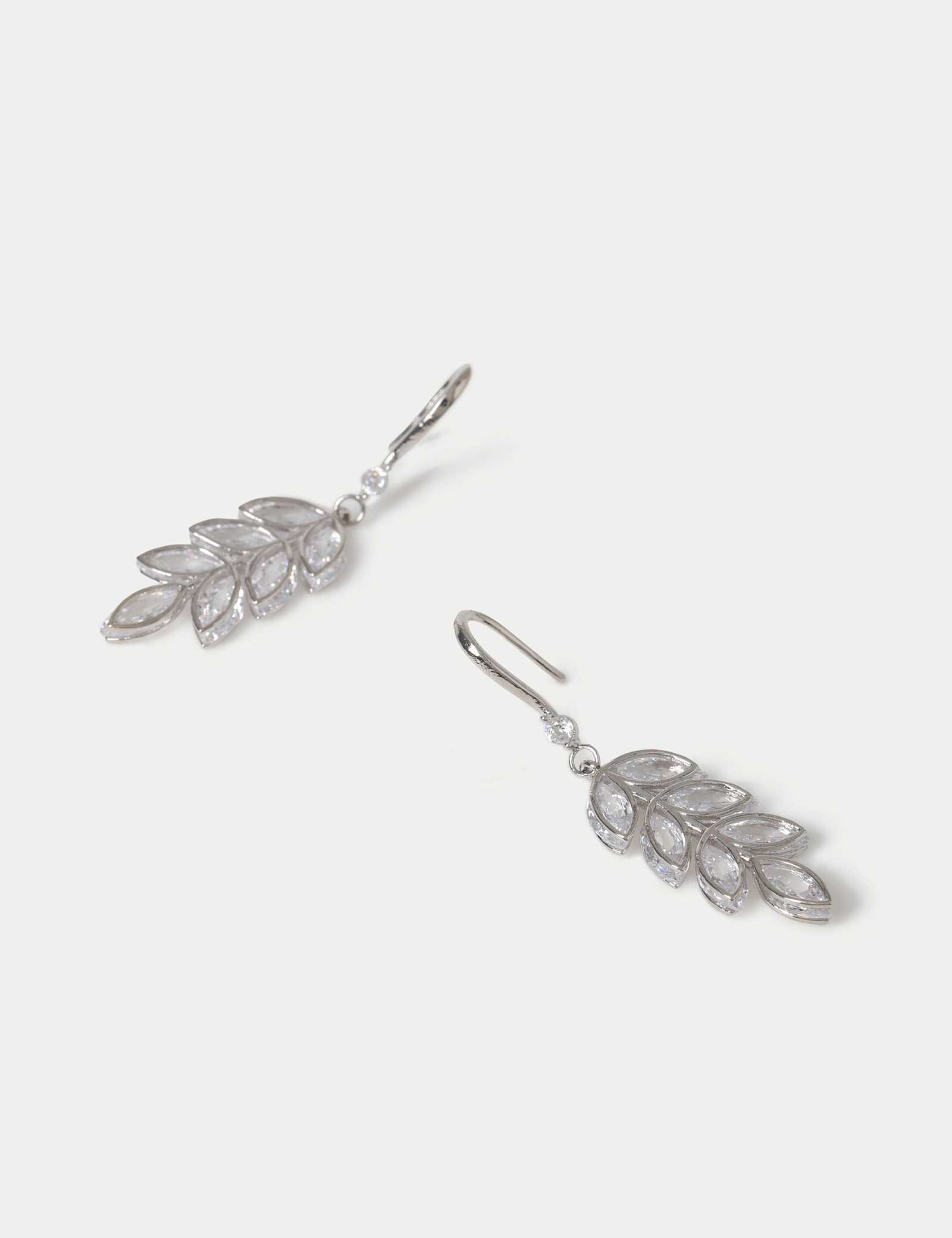Cubic Zirconia Leaf Earrings - image 2