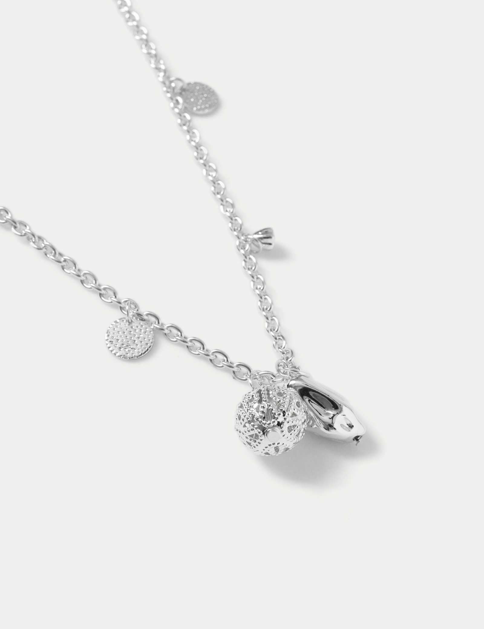 Silver Sphere Multi Row Long Necklace - image 2