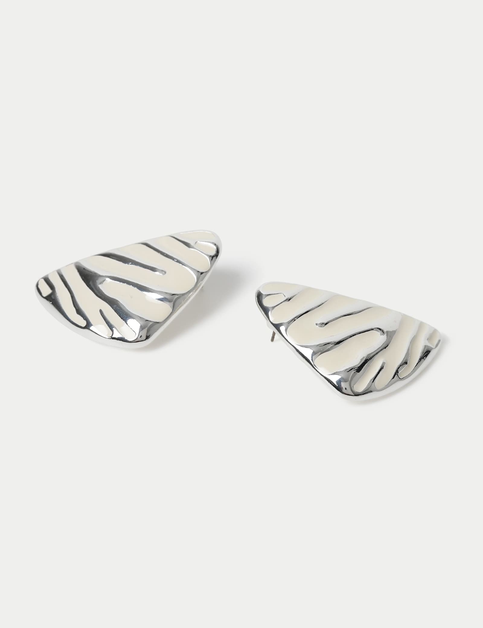 Enamel Zebra Stud Earrings - image 2