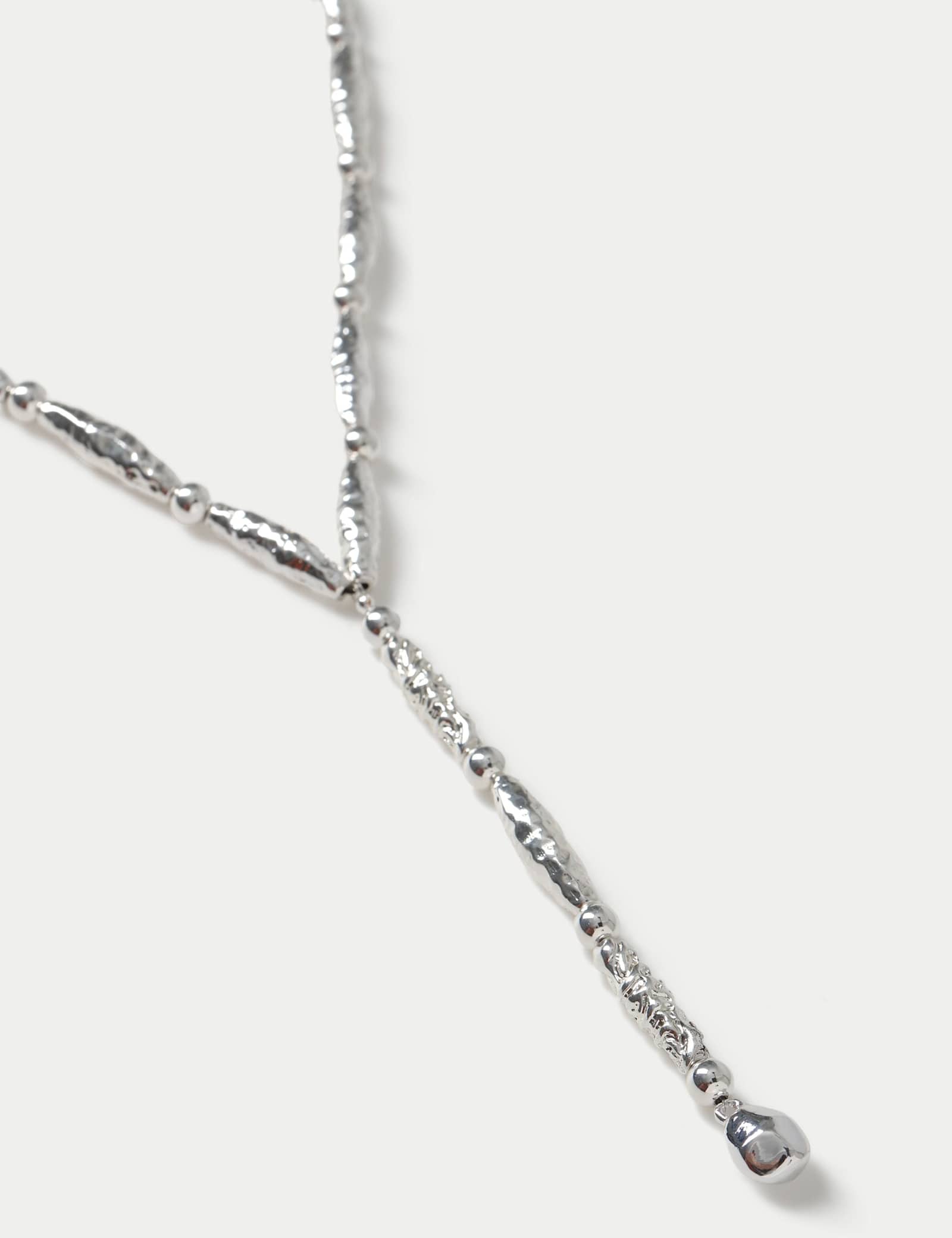 Hammered Bead Y-Necklace - image 2
