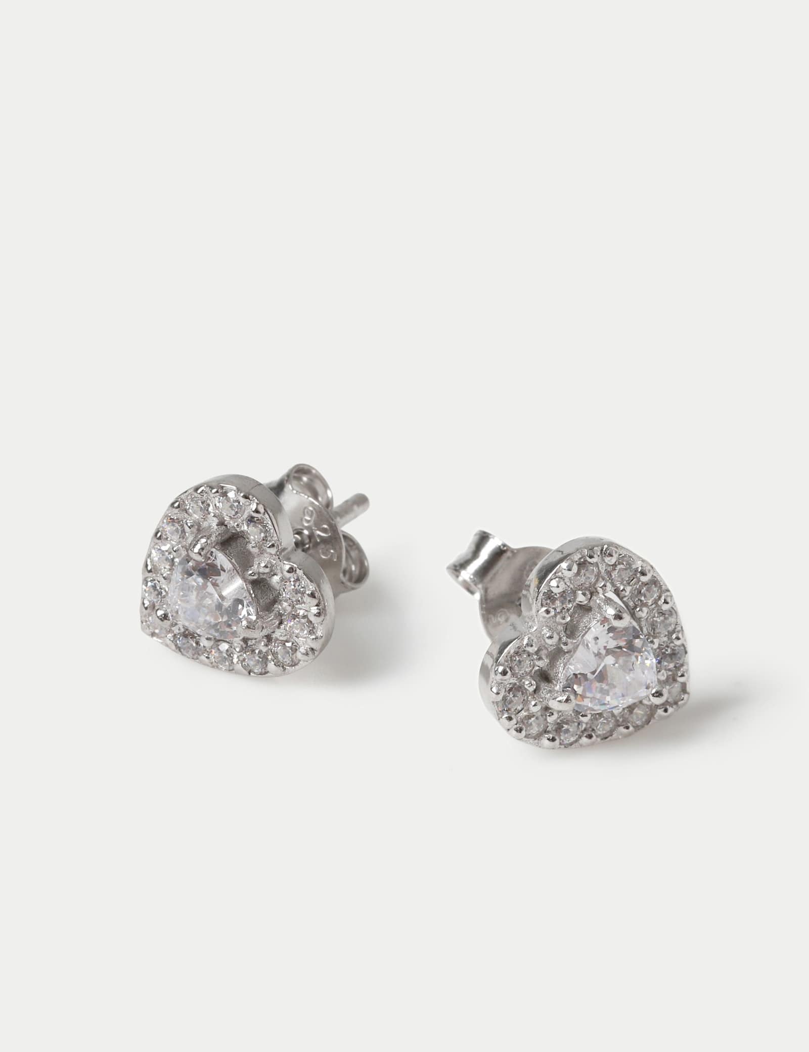 Sterling Silver Heart Stud Earrings - image 2