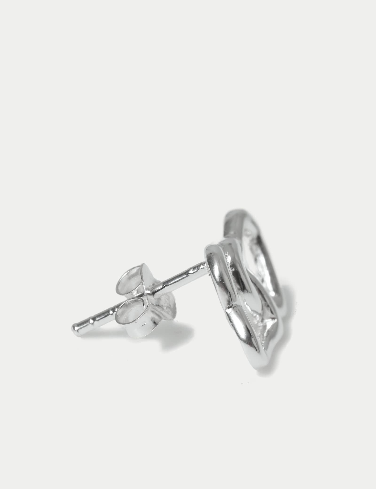 Sterling Silver Heart Stud Earrings - image 3