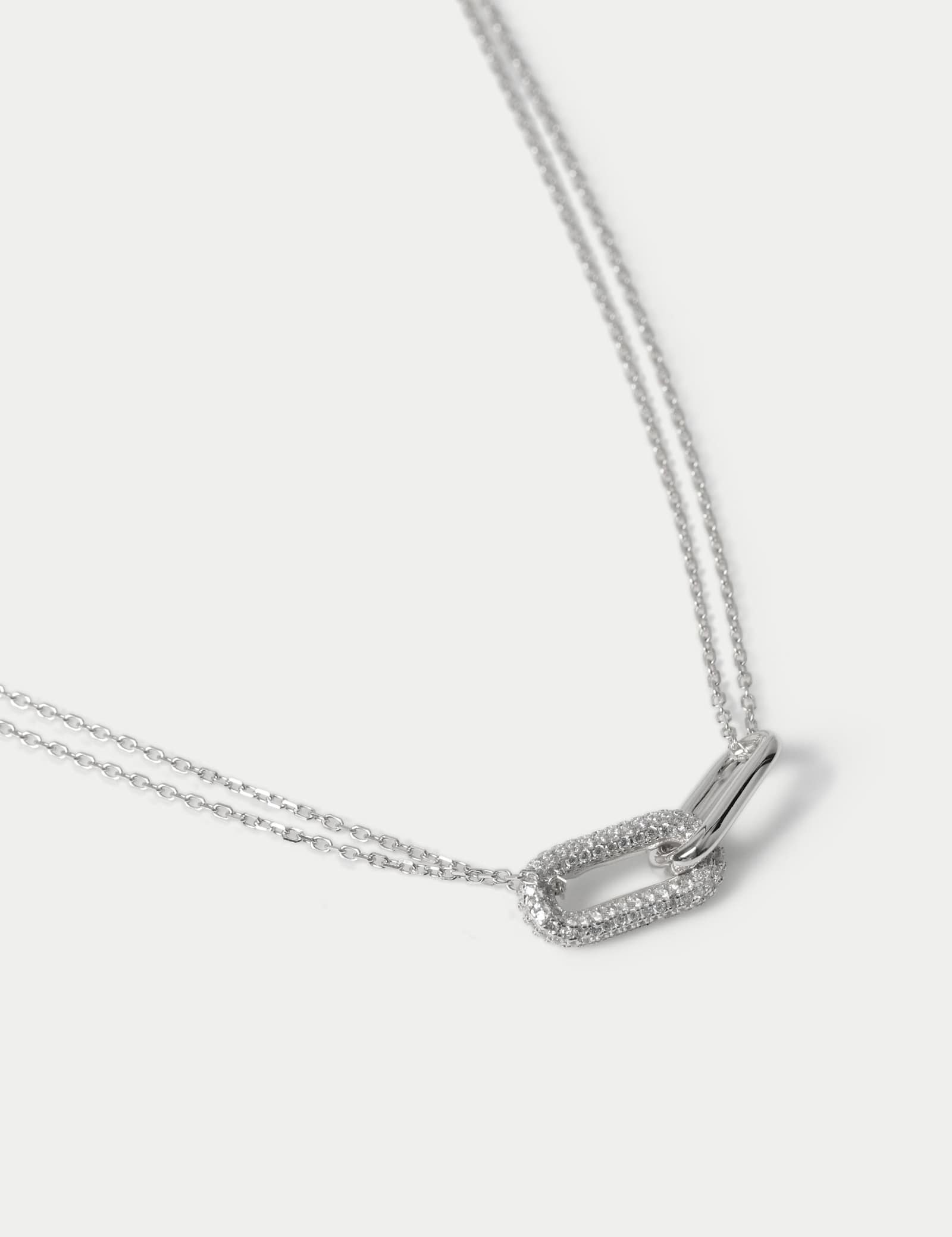 Sterling Silver Cubic Zirconia Necklace - image 2