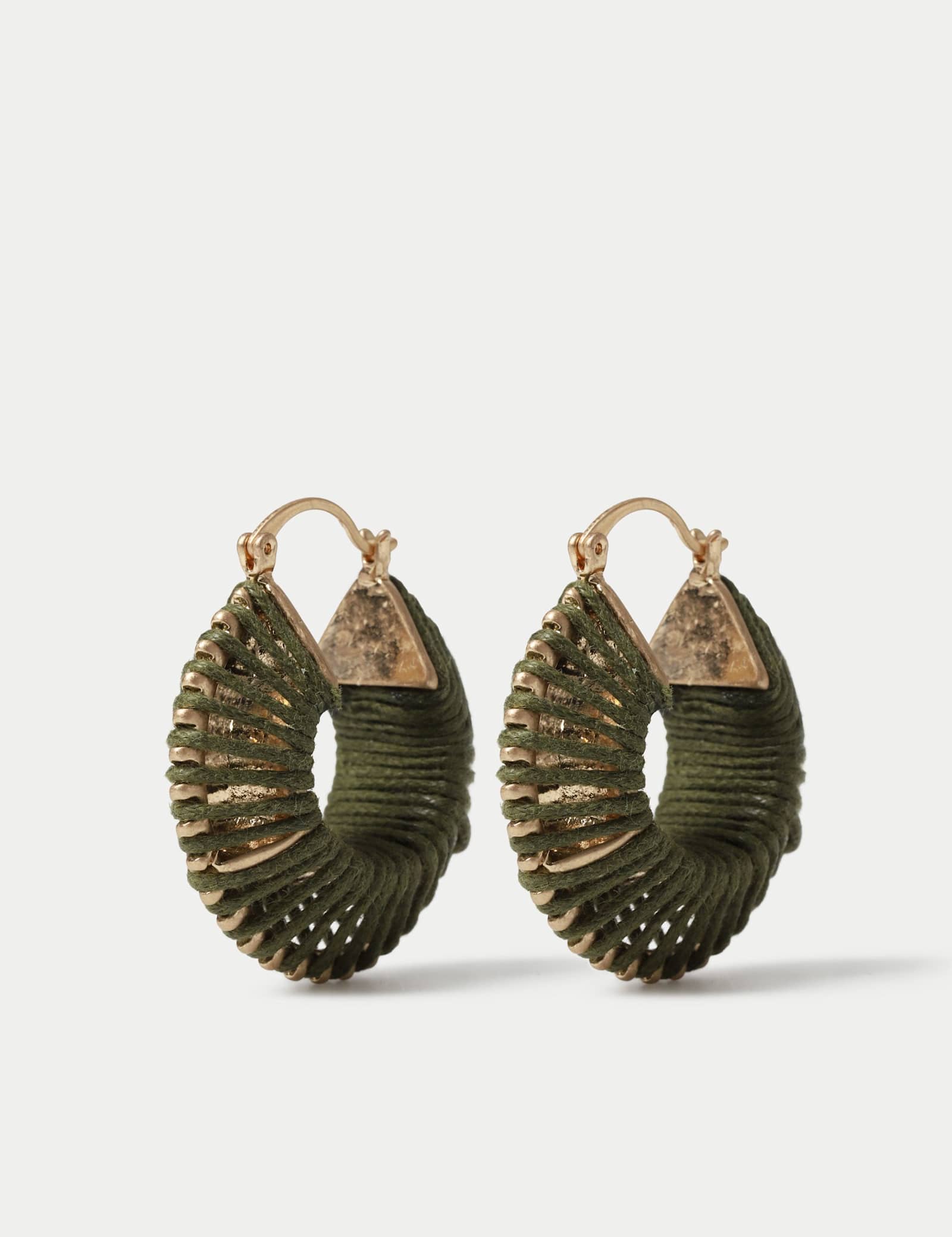 Woven Wrapped Hoop Earrings - image 1