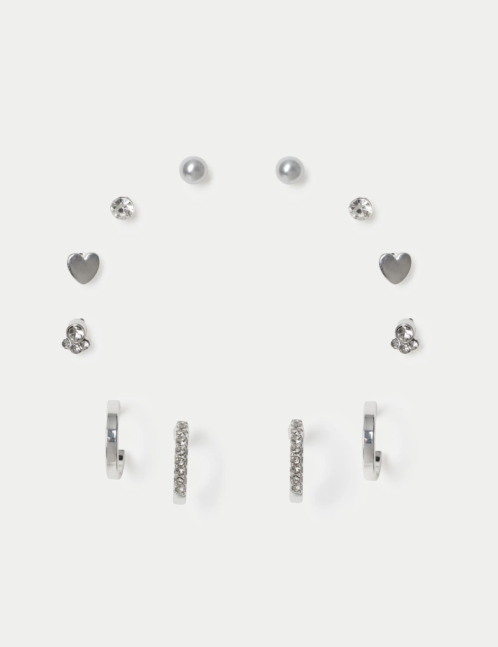 6 Pack Detail Stud Hoop Set - image 1