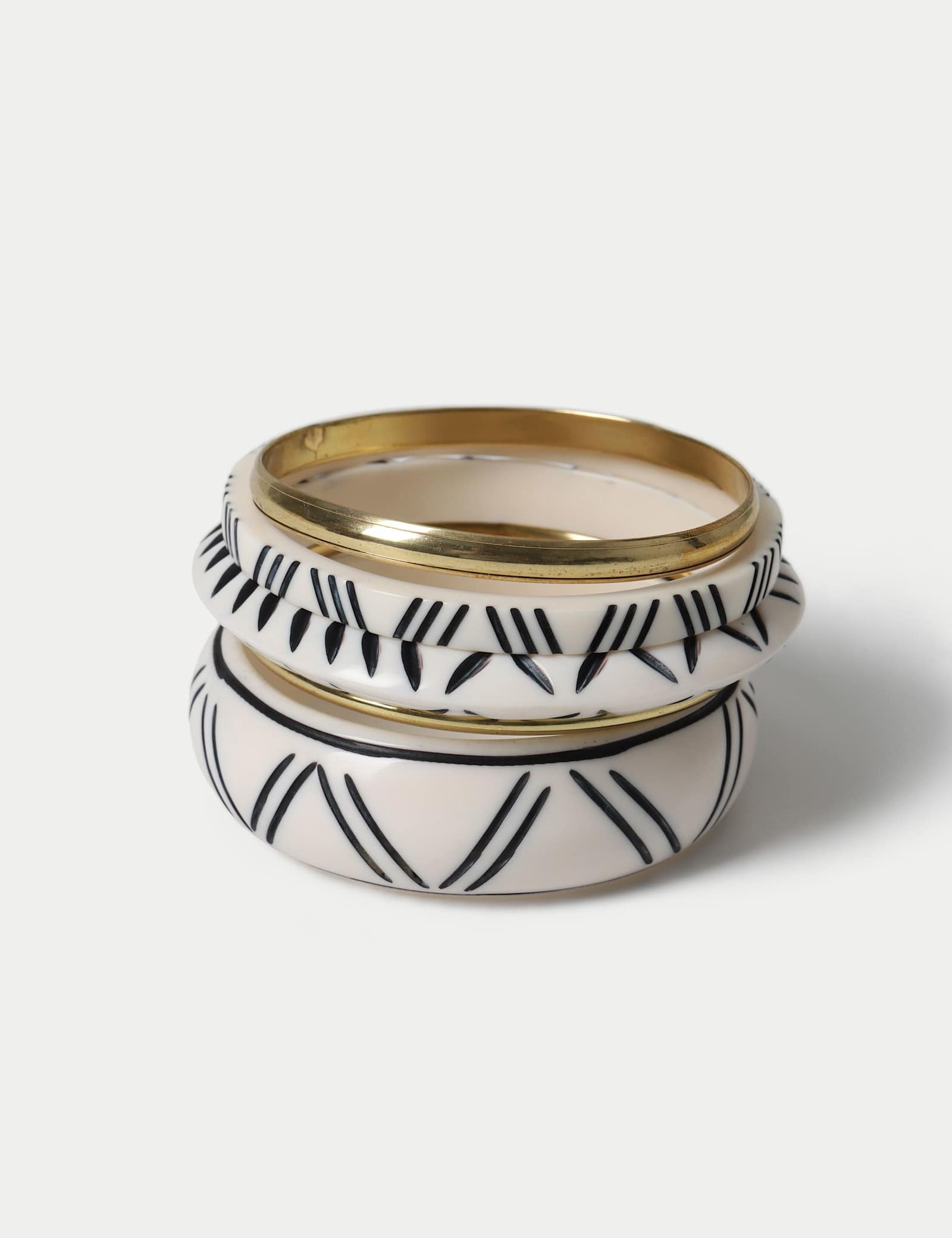 5 Pk Patterned Resin Bangles - image 2