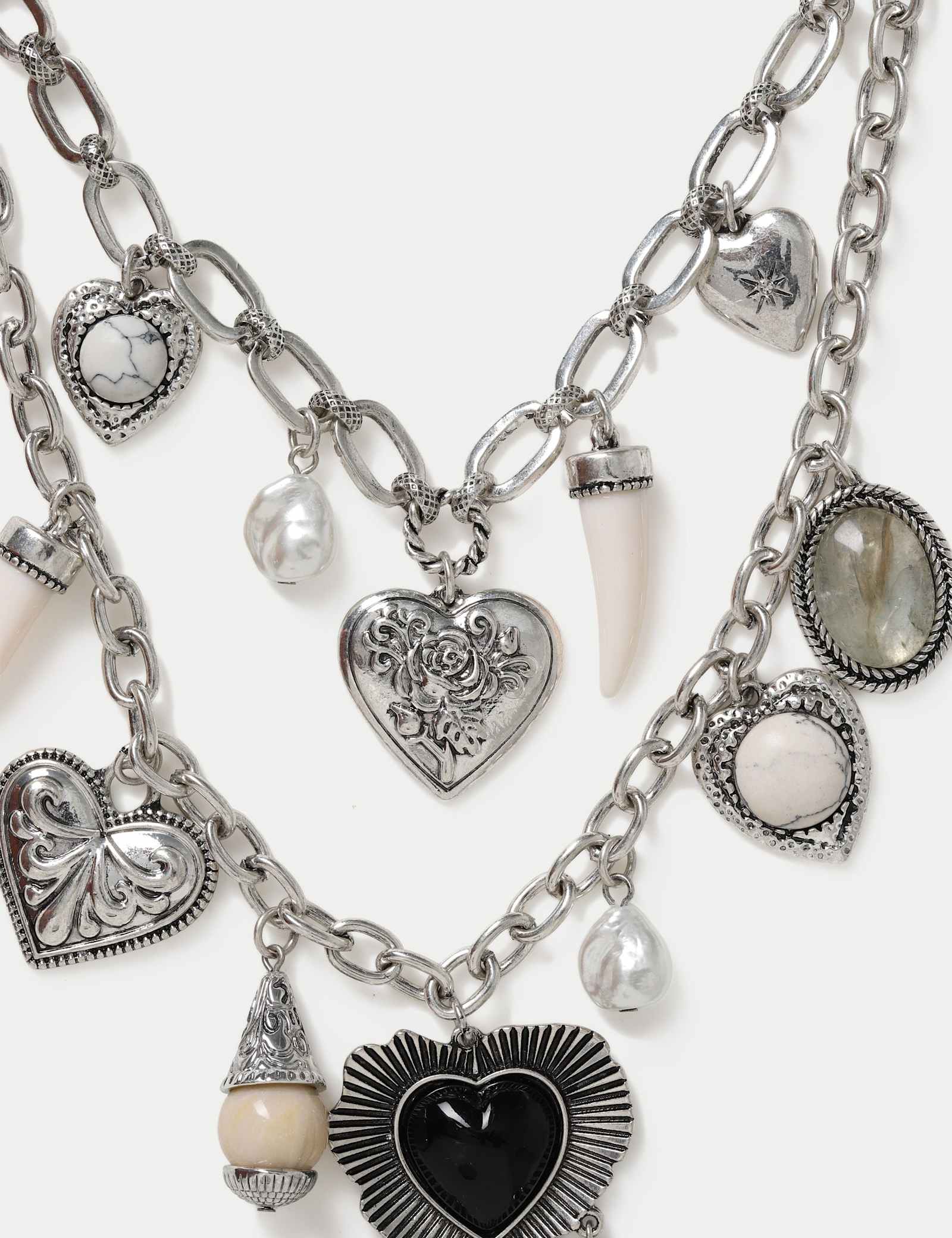 Heart Multi Row Charm Necklace - image 2