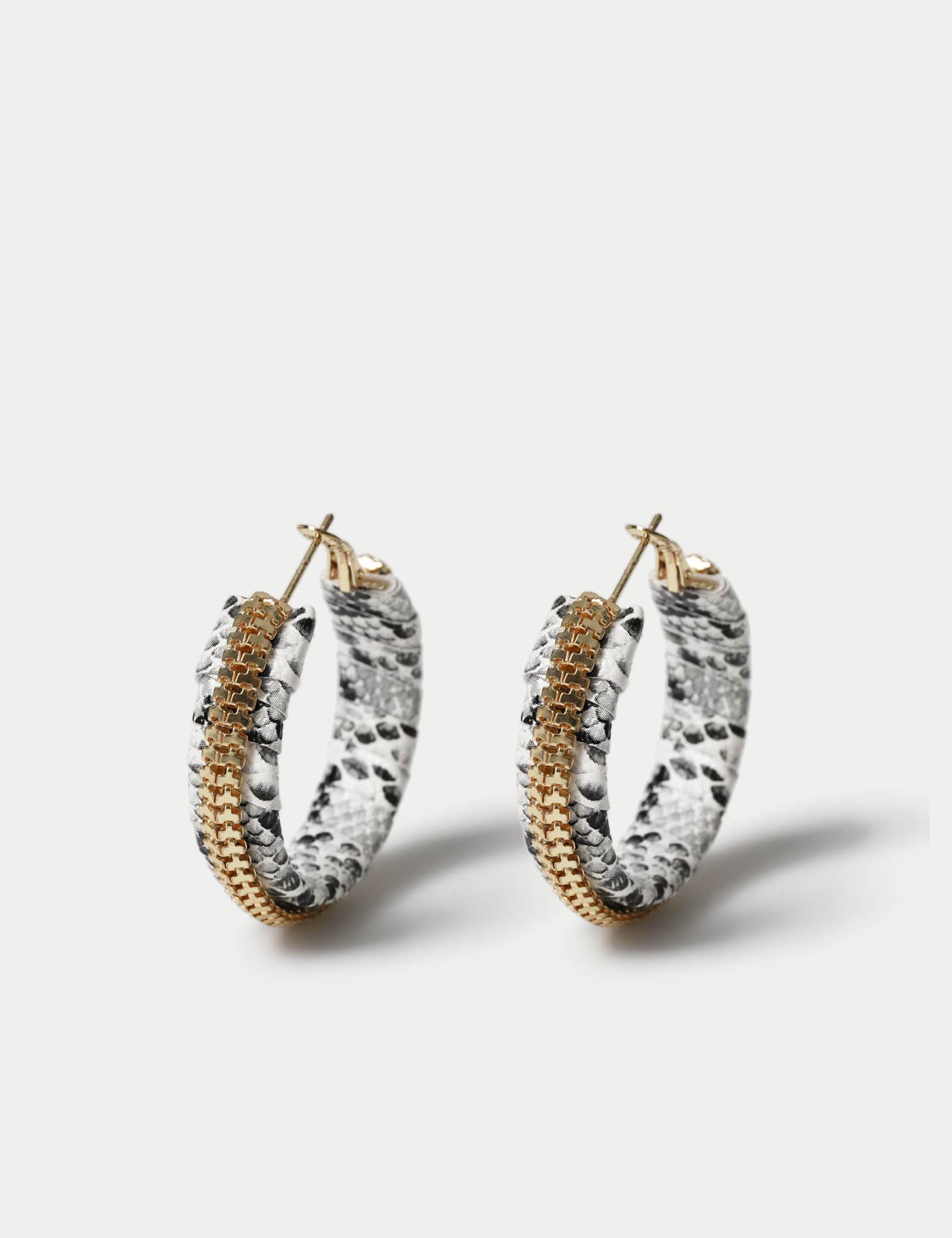 Snake Chain Hoop Earrings - image 1