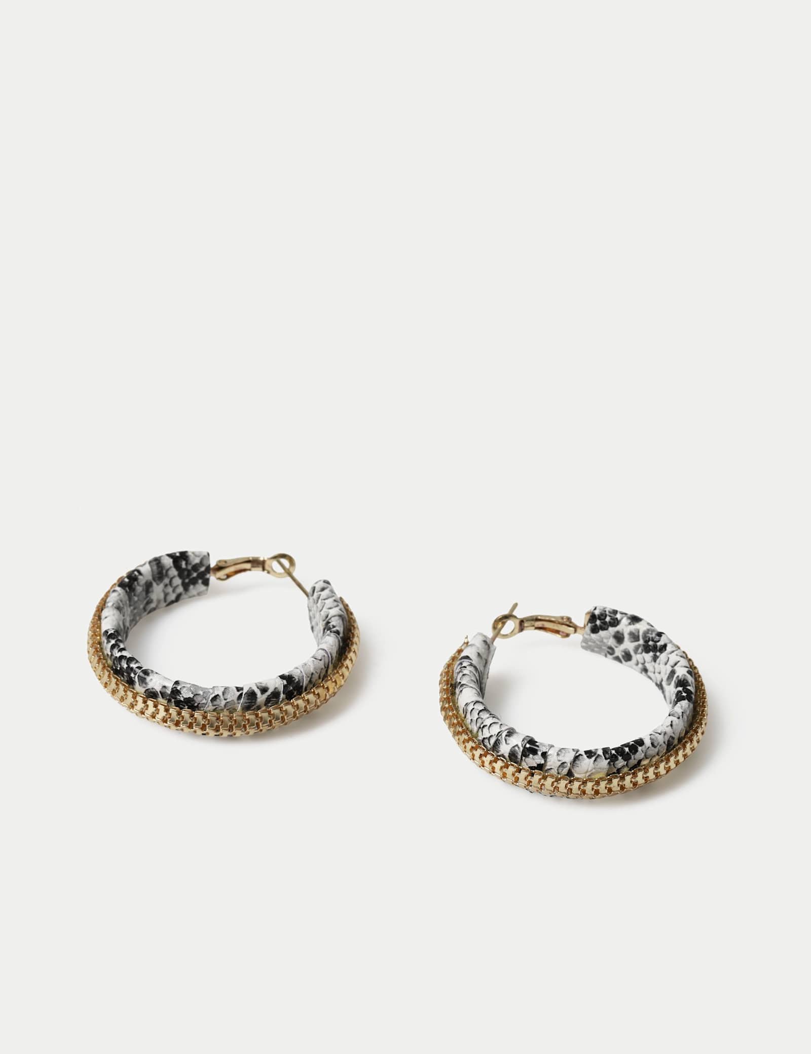 Snake Chain Hoop Earrings - image 2