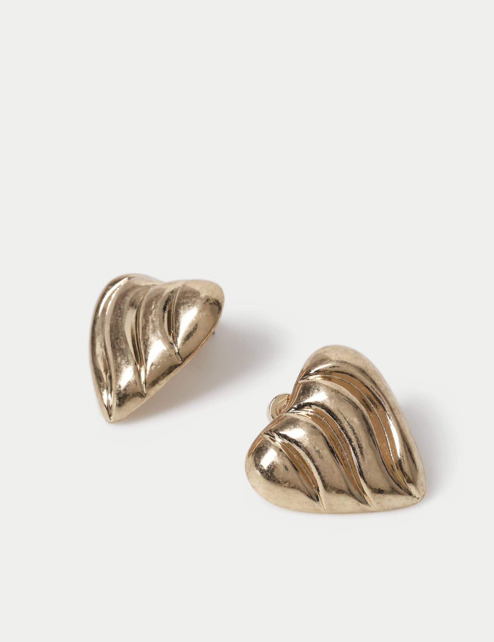 Textured Heart Stud Earrings - image 2