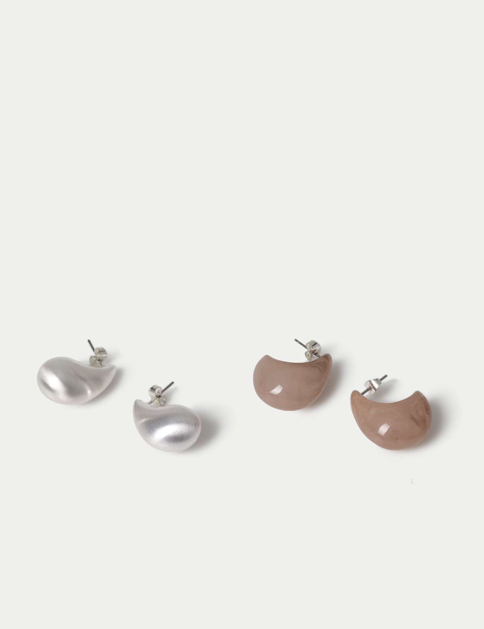 2 Pack Brushed Teardrop Earrings - image 2