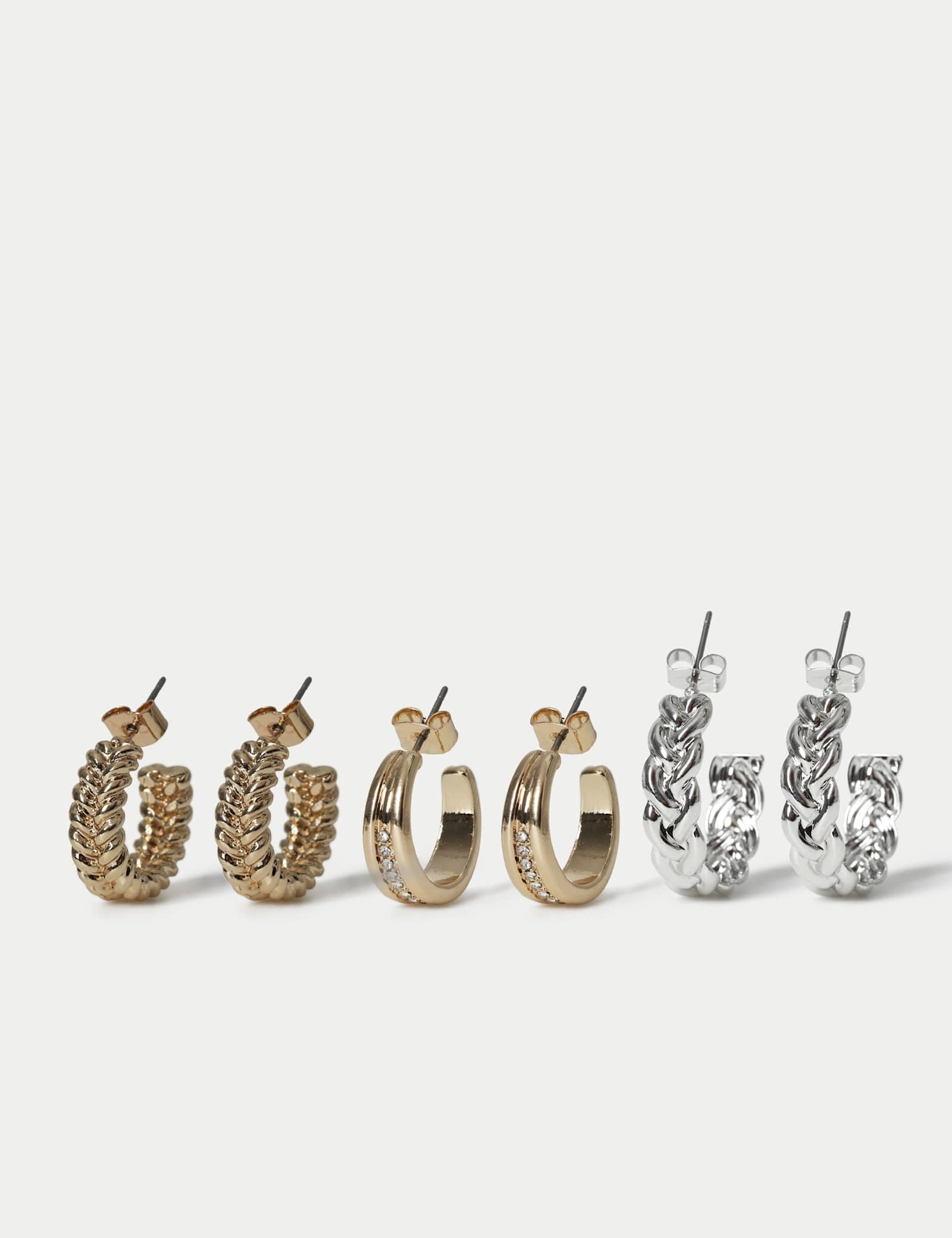 3 Pack Mixed Hoop Earrings - image 1
