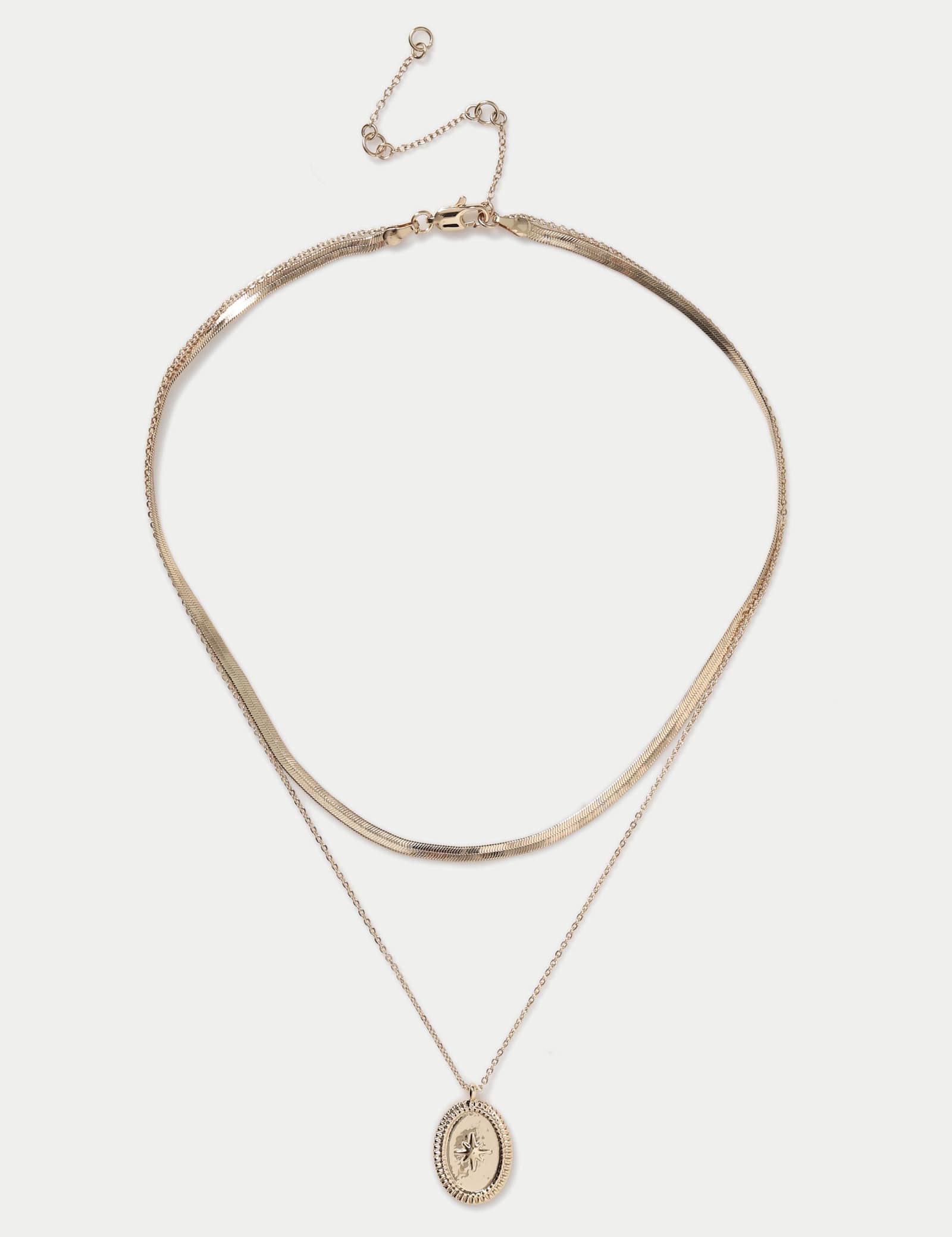 Coin Pendant Multirow Necklace - image 1