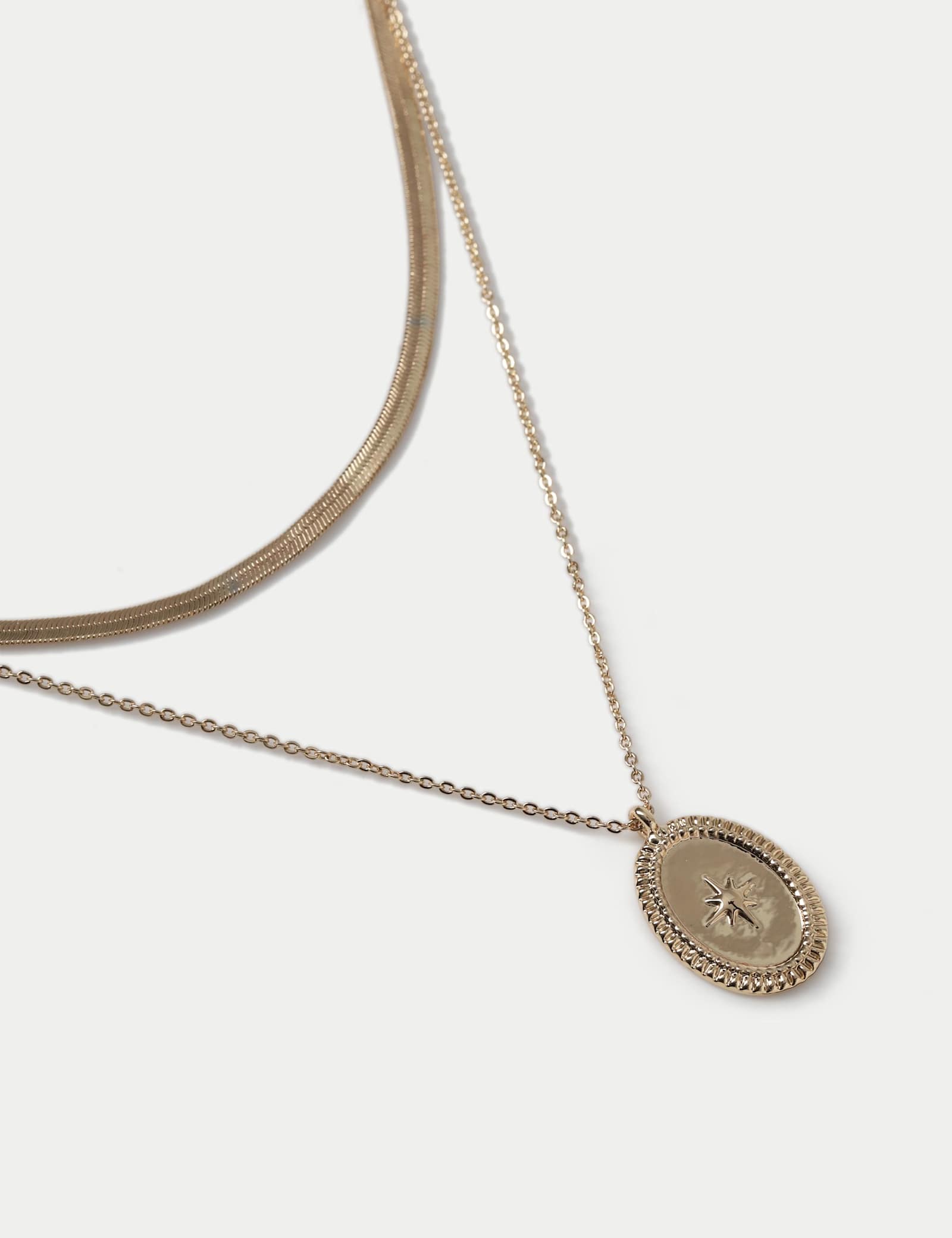 Coin Pendant Multirow Necklace - image 2