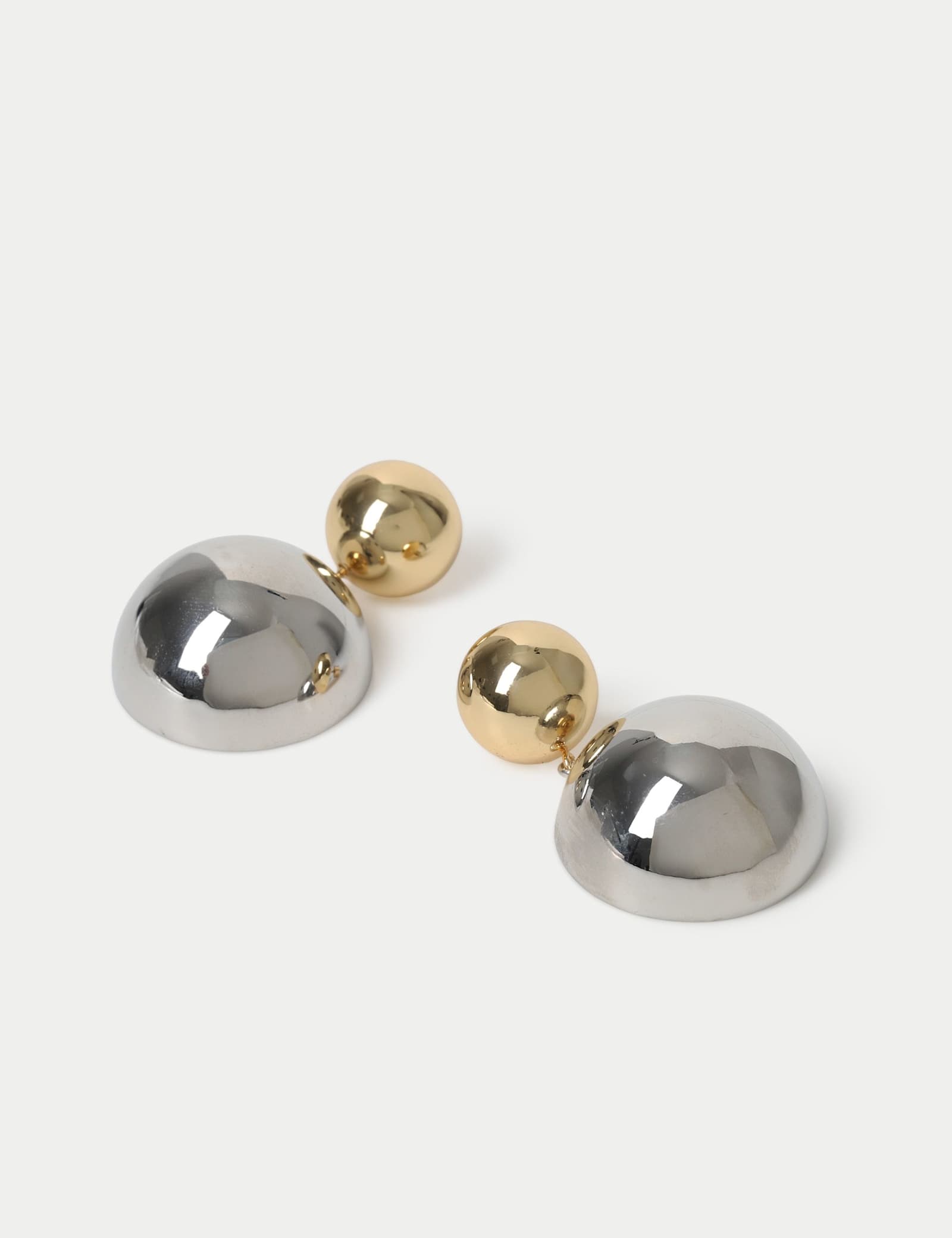Mixed Metal Sphere Drop Earrings - image 2