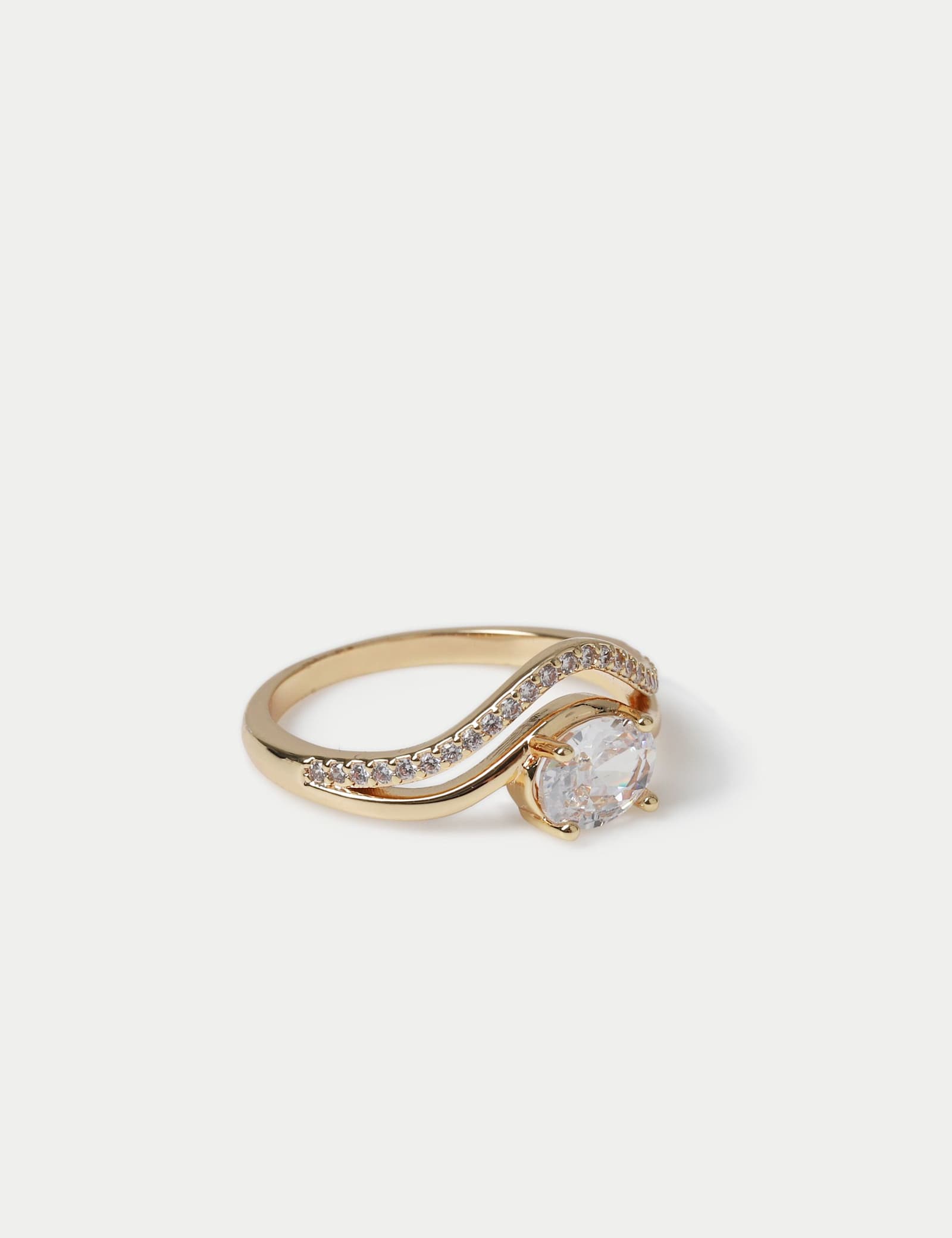 14ct Gold Plated Cubic Zirconia Ring - image 1
