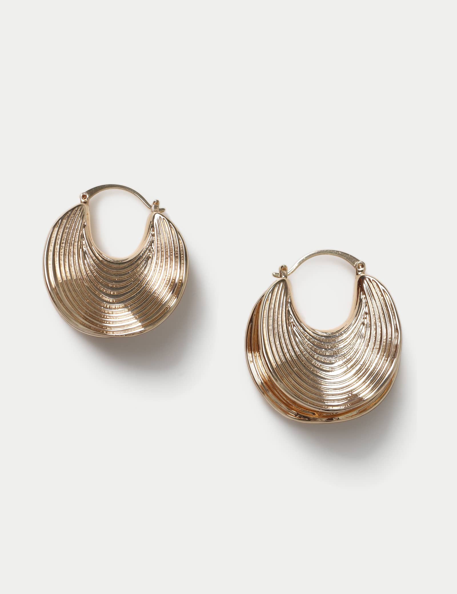 Double Ridge Hoop Earrings - image 2