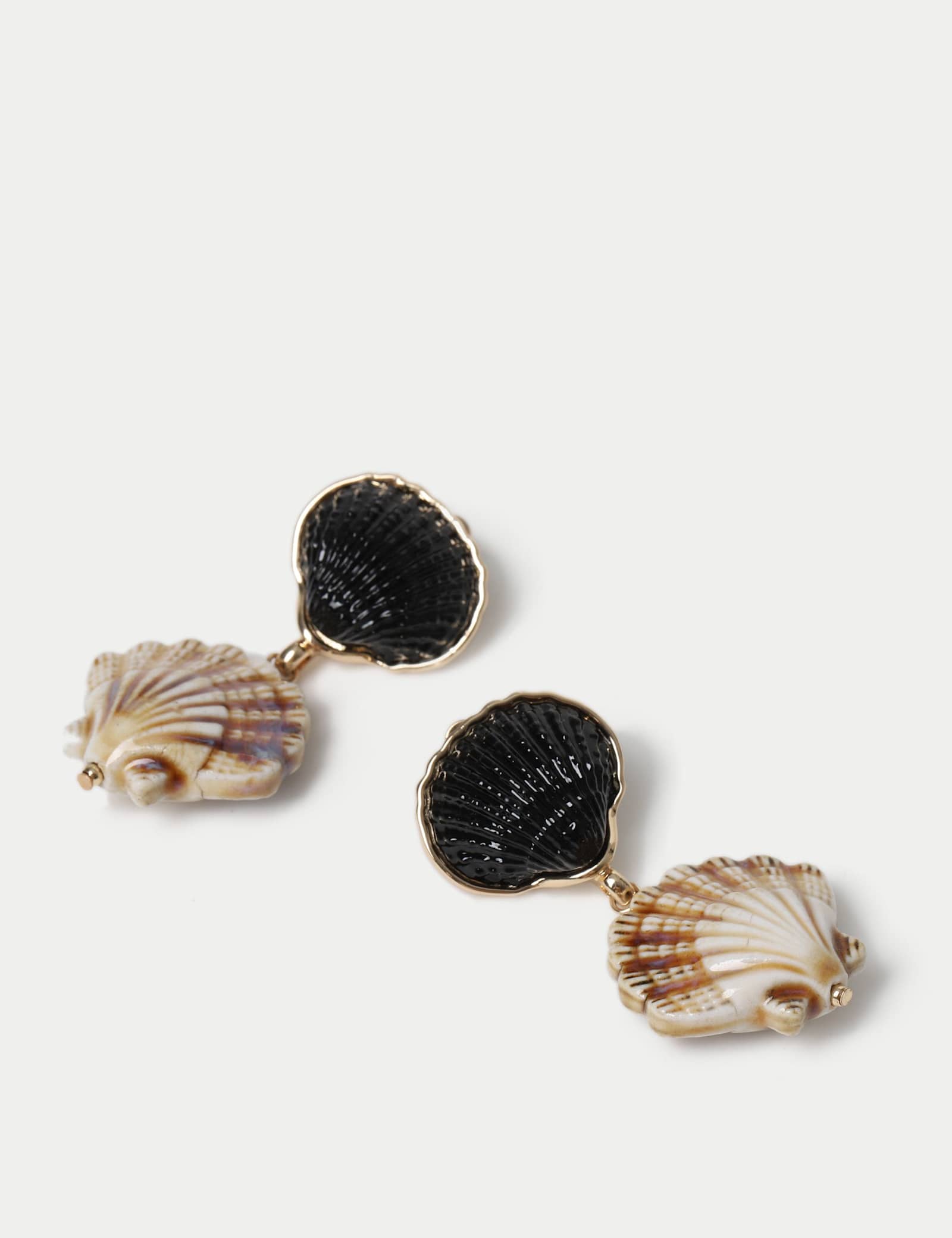 Double Shell Drop Earrings - image 2