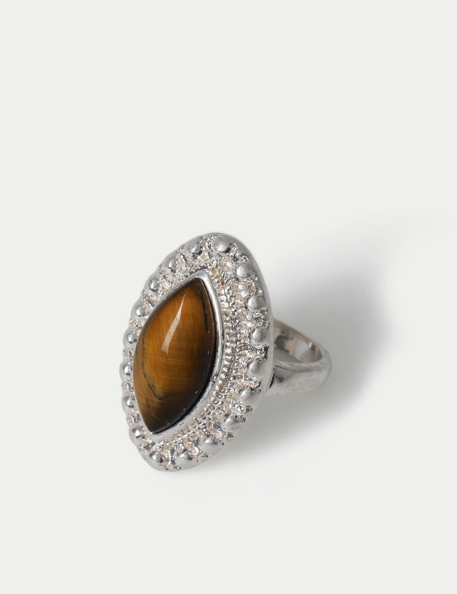 Natural Stone Diamond Shape Ring - image 1