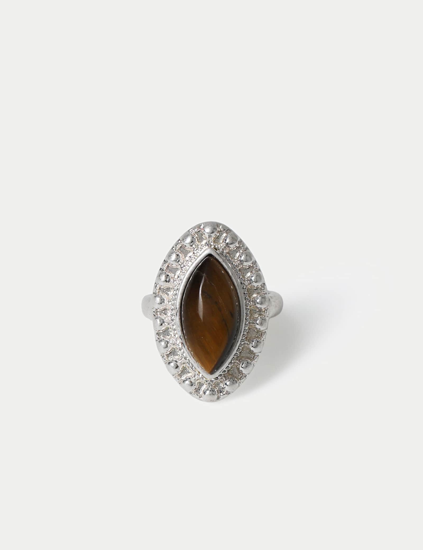 Natural Stone Diamond Shape Ring - image 2