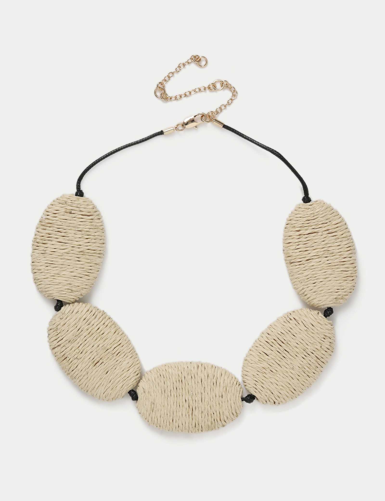 Raffia Oval Wrapped Necklace - image 1