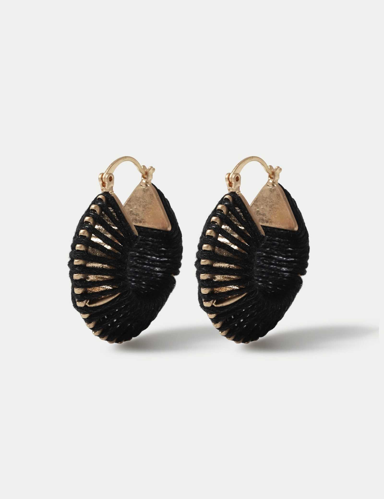Woven Wrapped Hoop Earrings - image 1