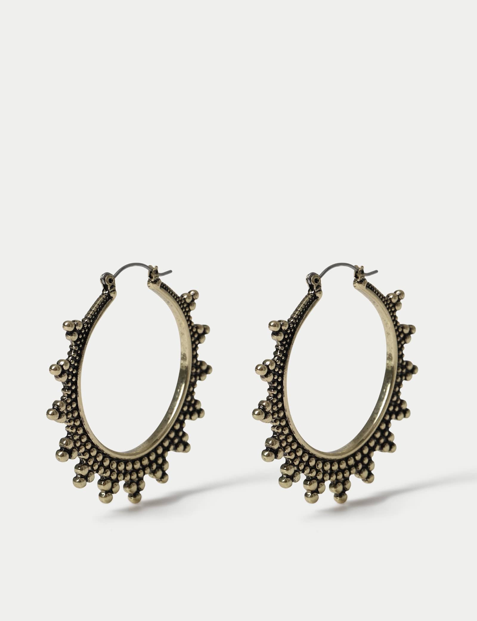Beaded Maxi Hoop Earrings - image 2