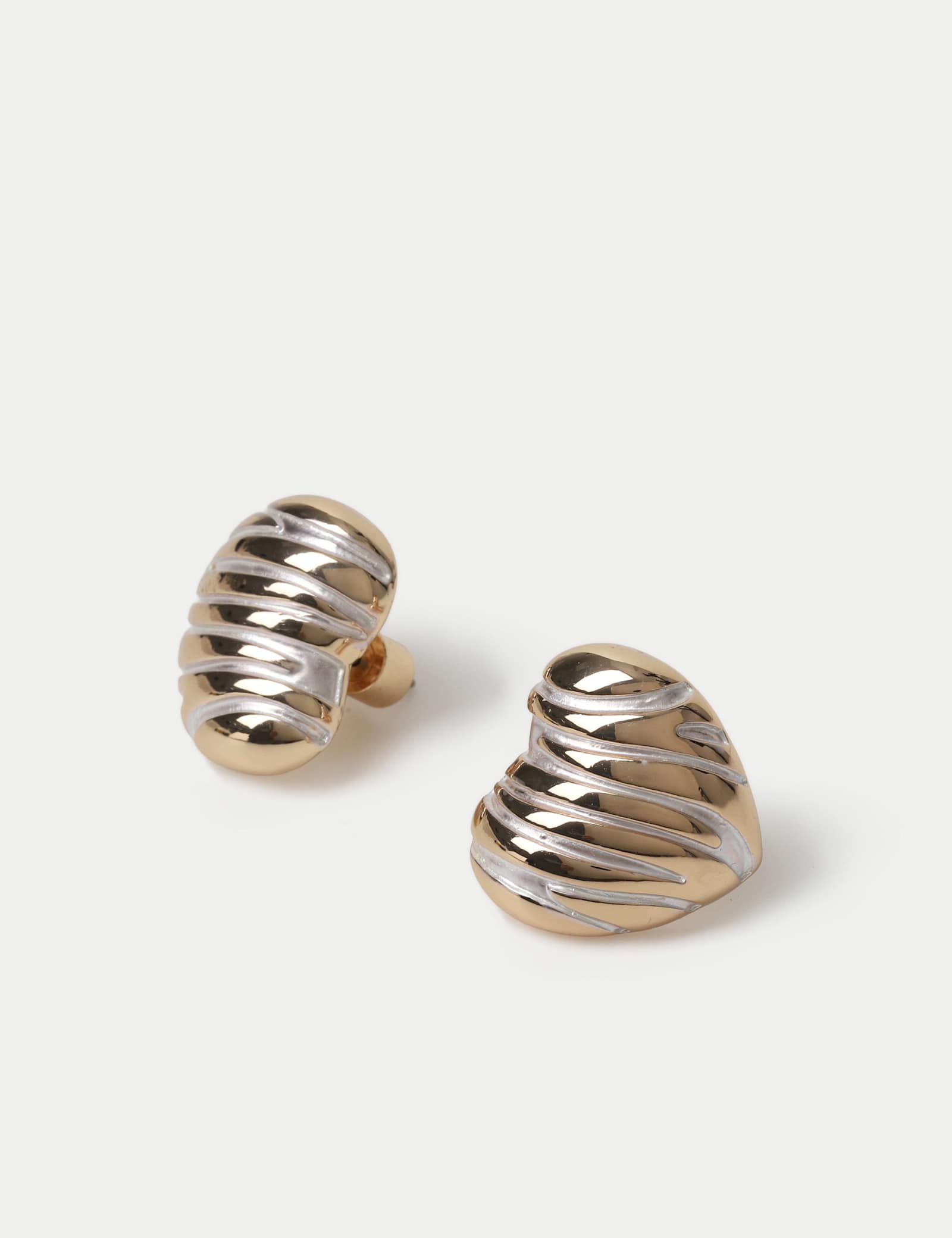 Mixed Metal Stud Earrings - image 2