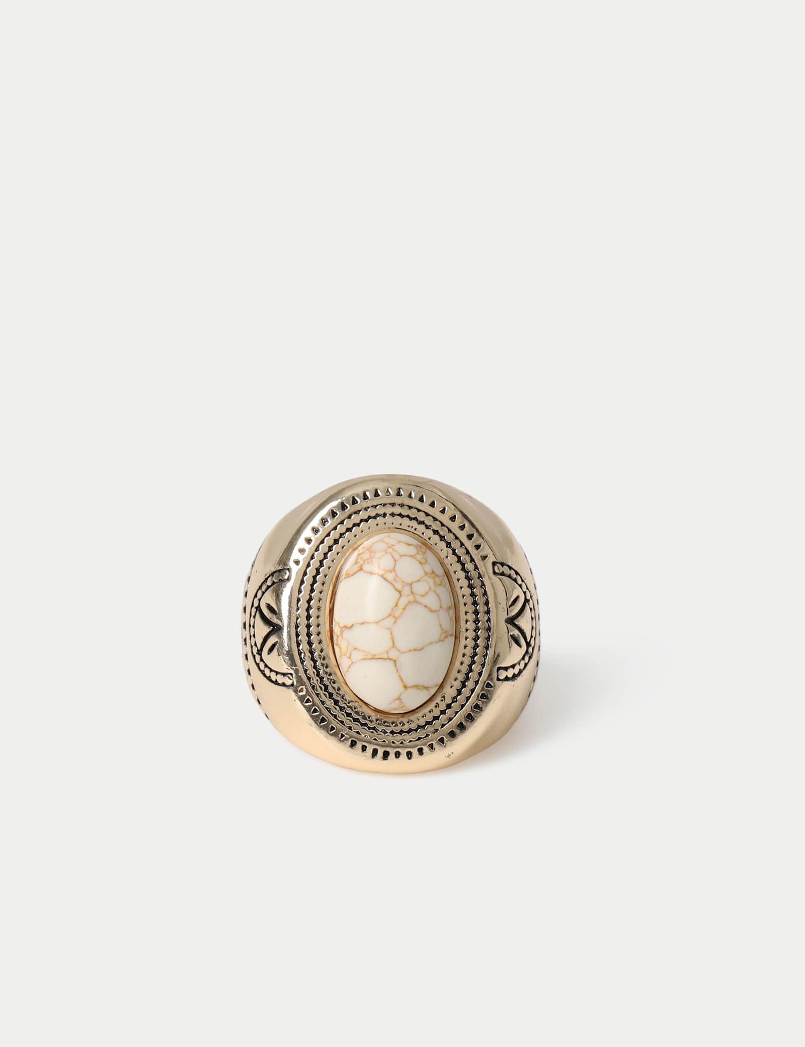 Natural Stone Crackle Ring - image 2
