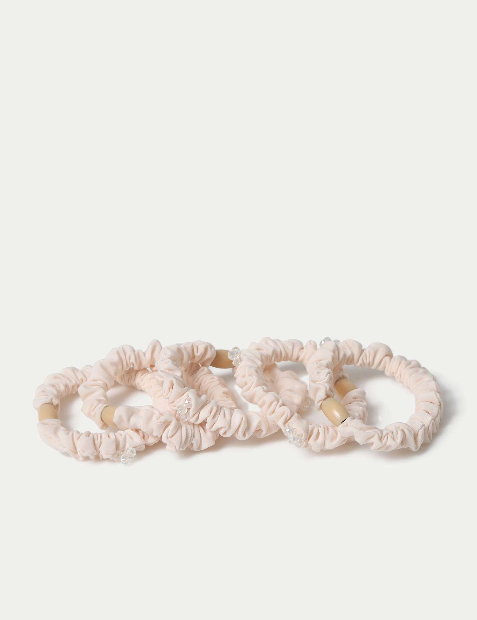 5 Pack Cream Bead Scrunchie - image 1