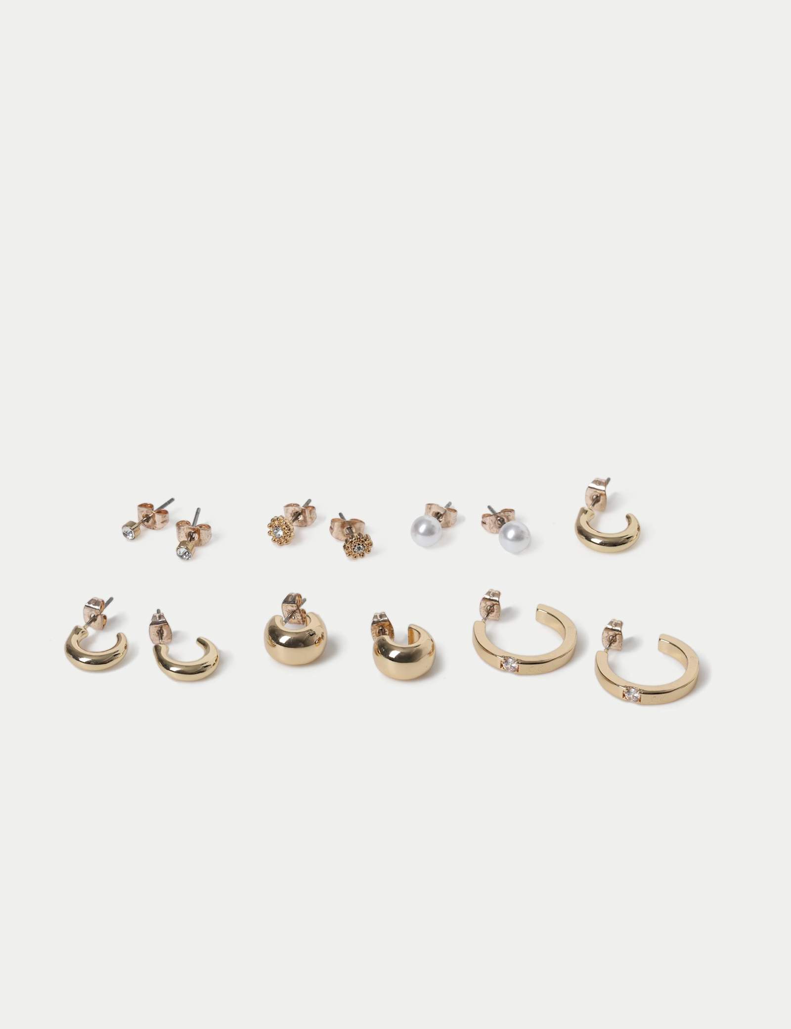 6 Pack Stud Hoop Earrings - image 2