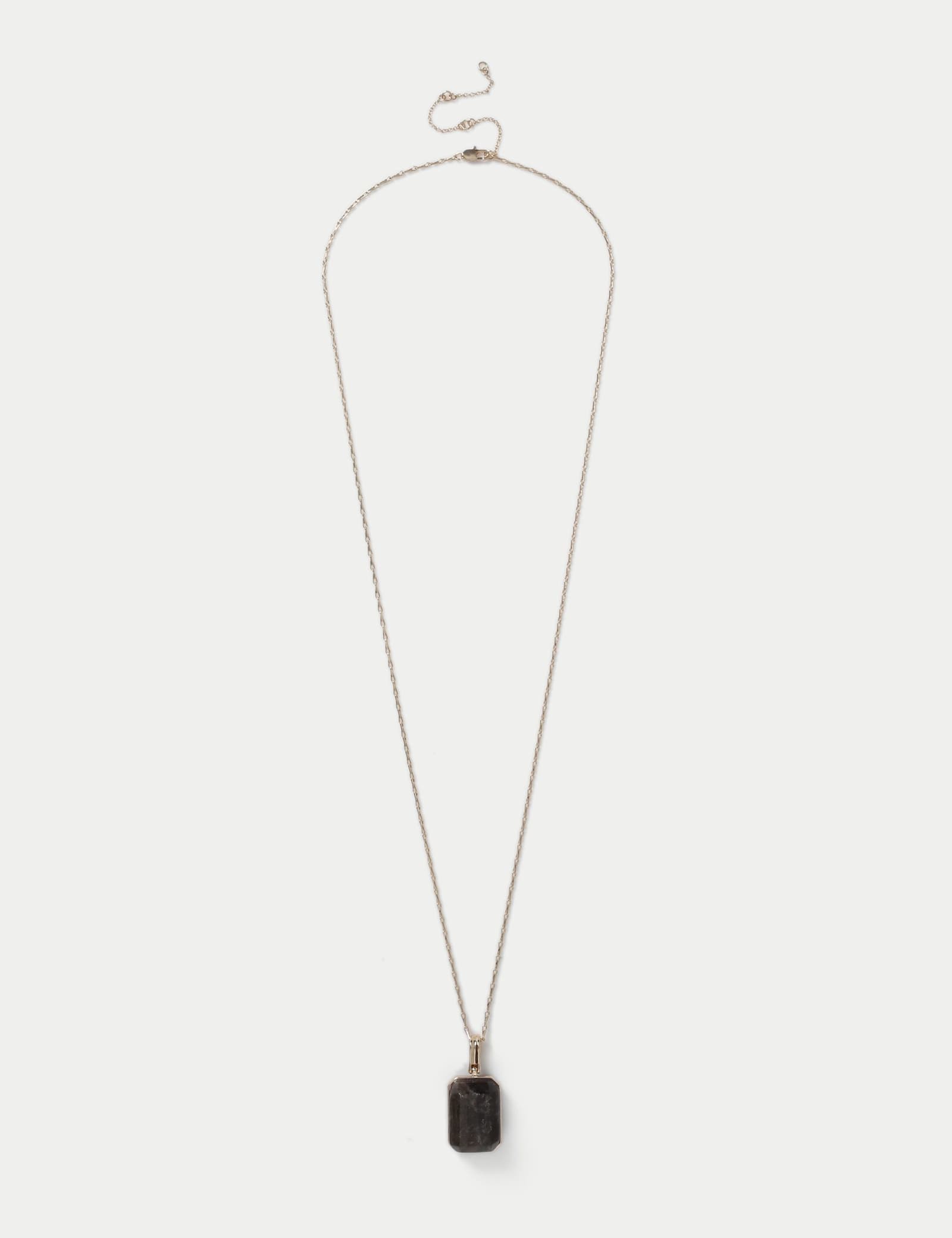 Grey Natural Stone Pendant Necklace - image 1