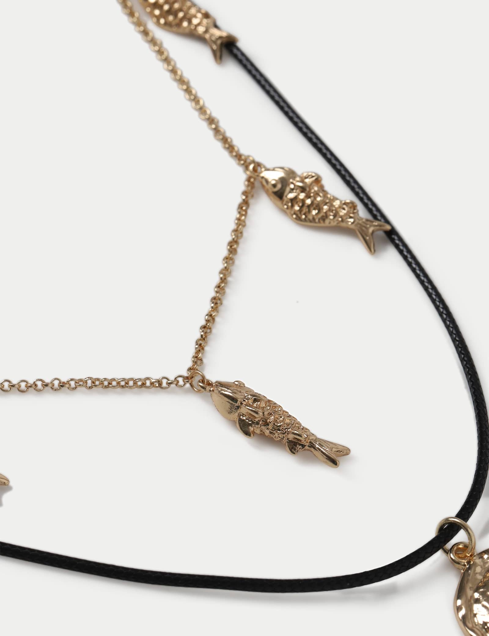 Multirow Fish And Disc Necklace - image 3