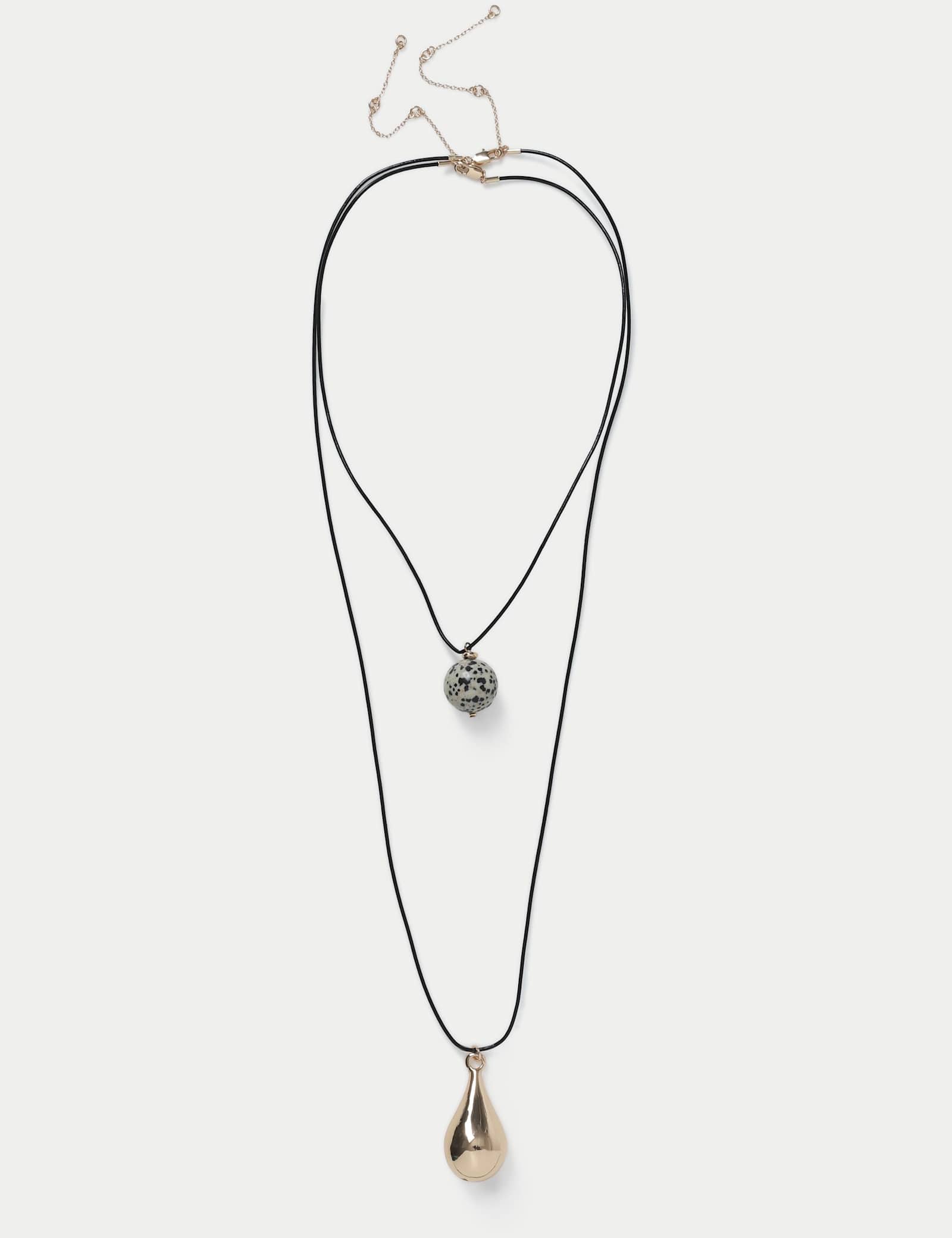 Ceramic Multirow Long Pendant Necklace - image 1