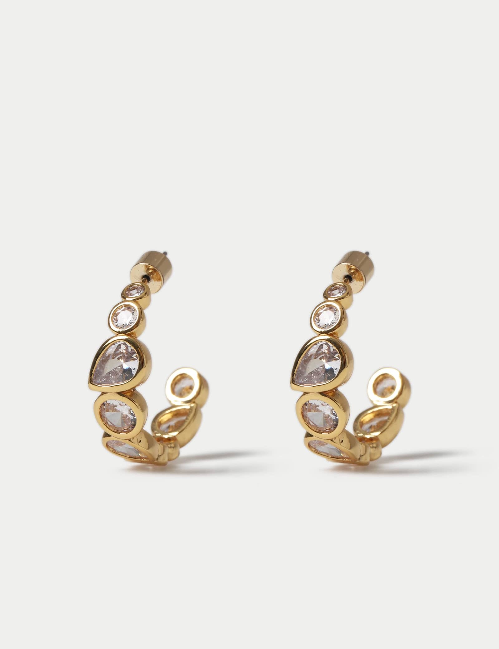 Cubic Zirconia Hoop Earrings - image 1