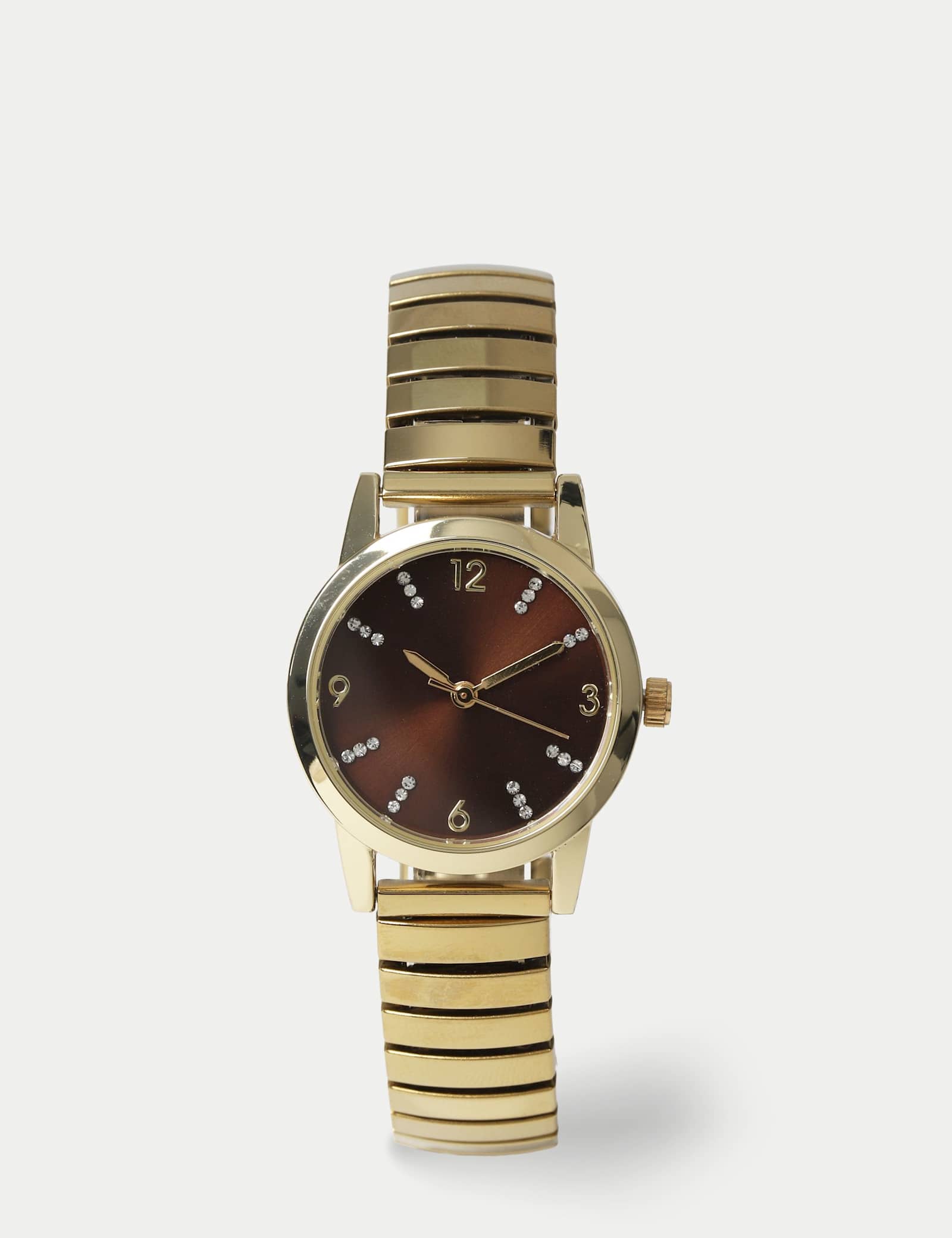 Gold Tone Brown Face Watch - image 1