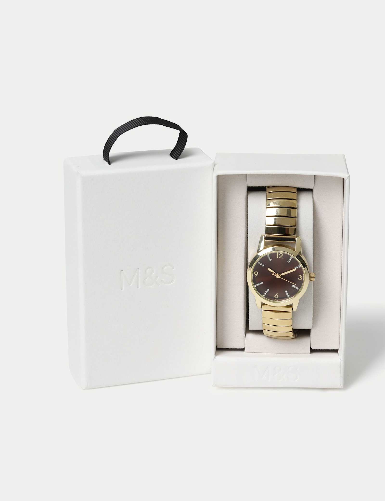 Gold Tone Brown Face Watch - image 2