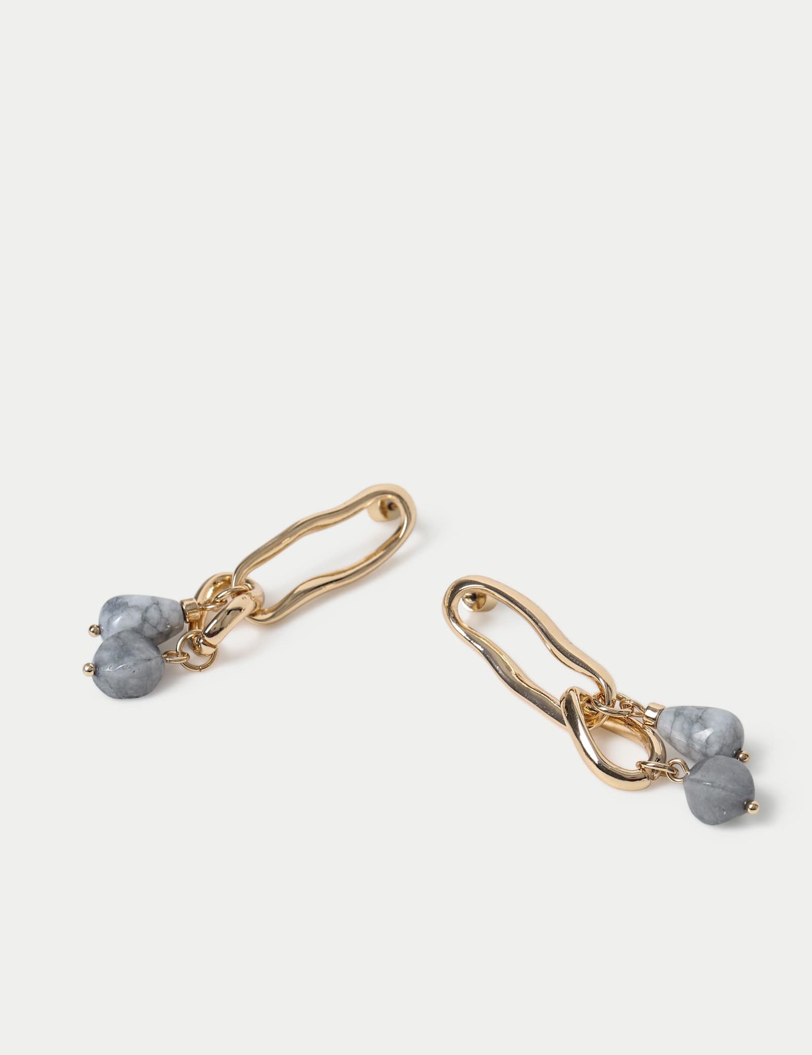 Natural Stone Link Drop Earrings - image 2
