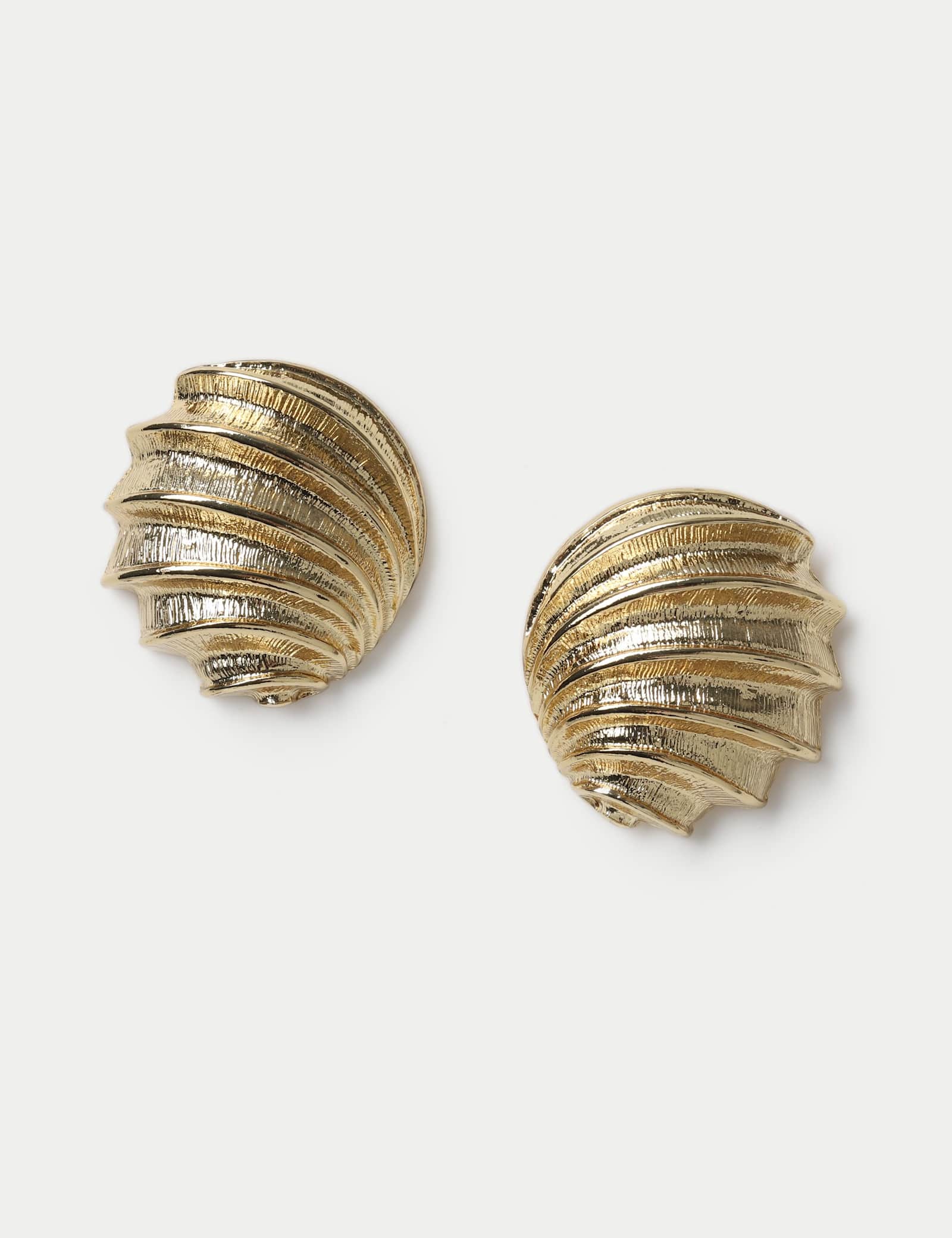Ridge Circle Stud Earrings - image 1