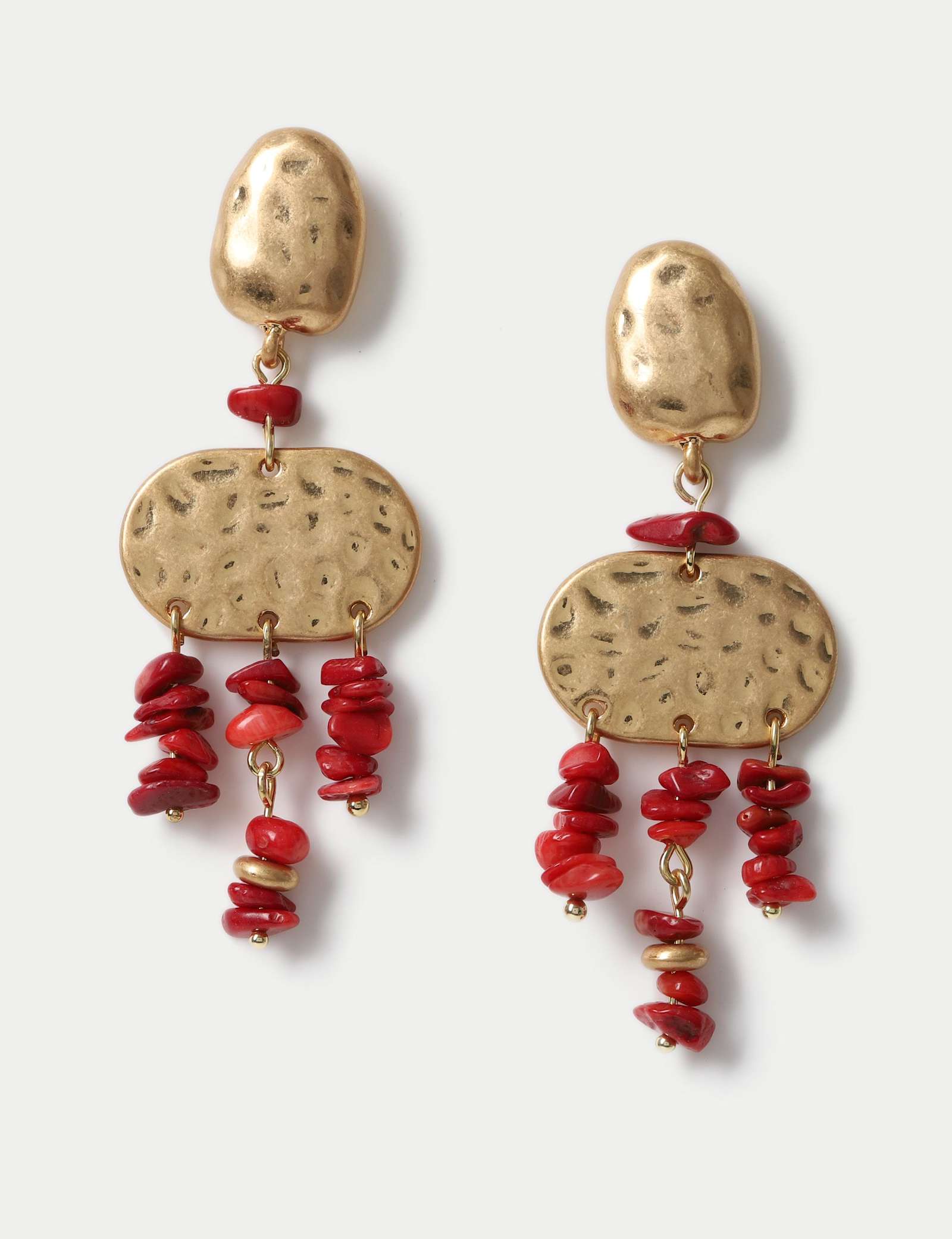 Textured Chipping Drop Earrings - image 1