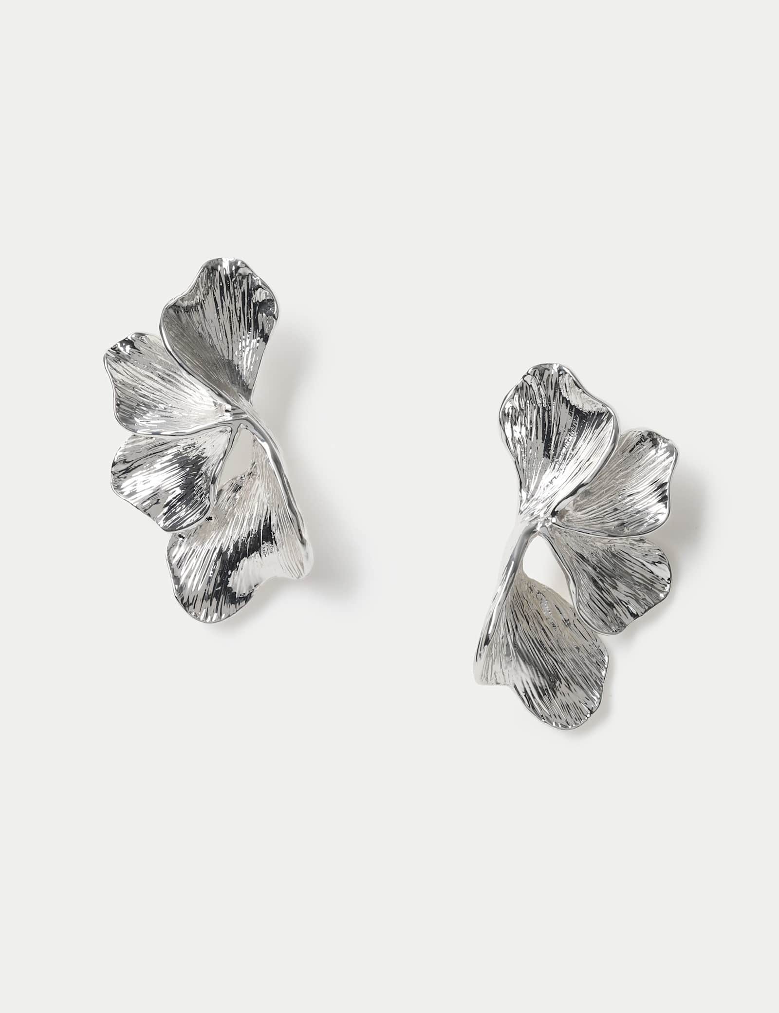 Textured Oversized Flower Earrings - image 1