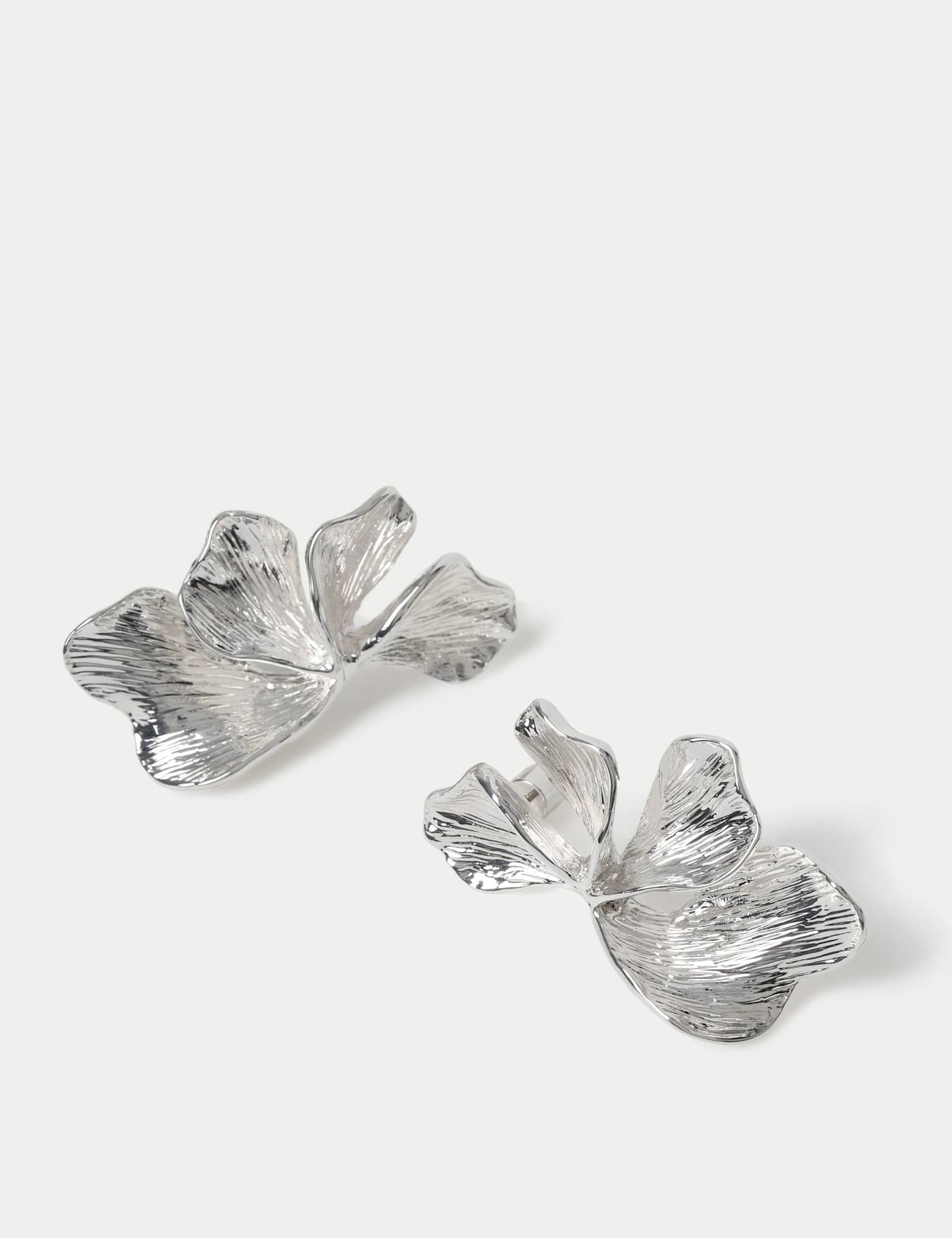 Textured Oversized Flower Earrings - image 2
