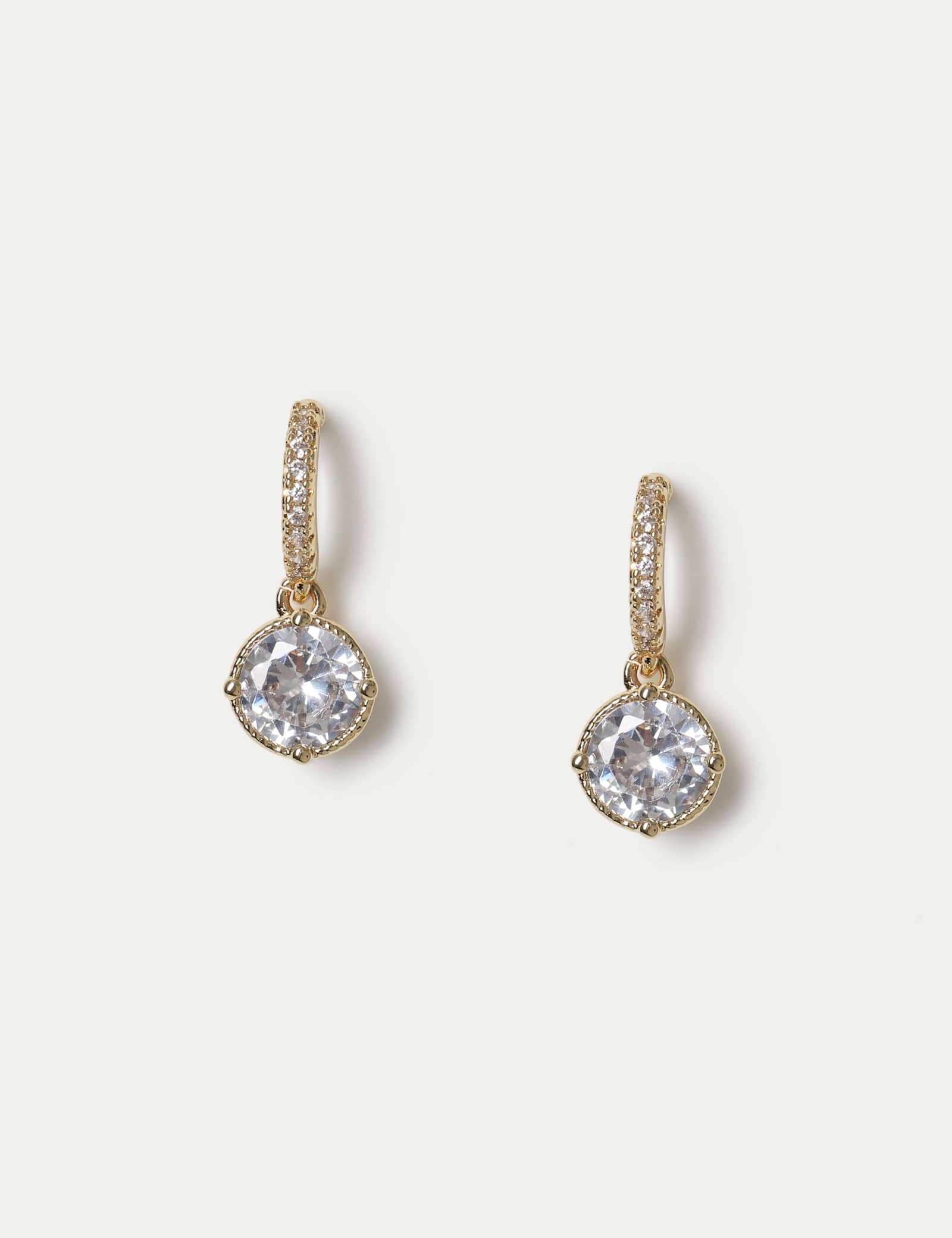 14ct Gold Plated Circle Drop Earrings - image 1
