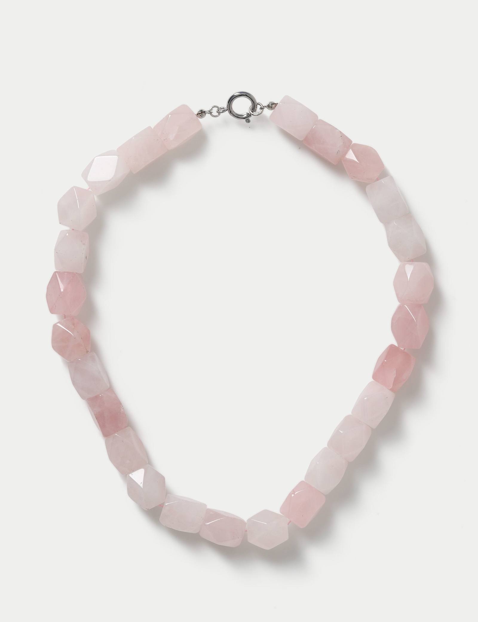 Faceted Rose Quartz Necklace - image 1