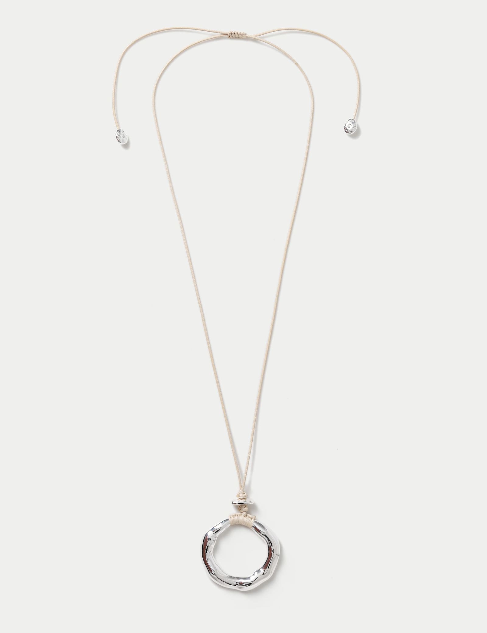 Molten Circle Pendant Cord Necklace - image 1