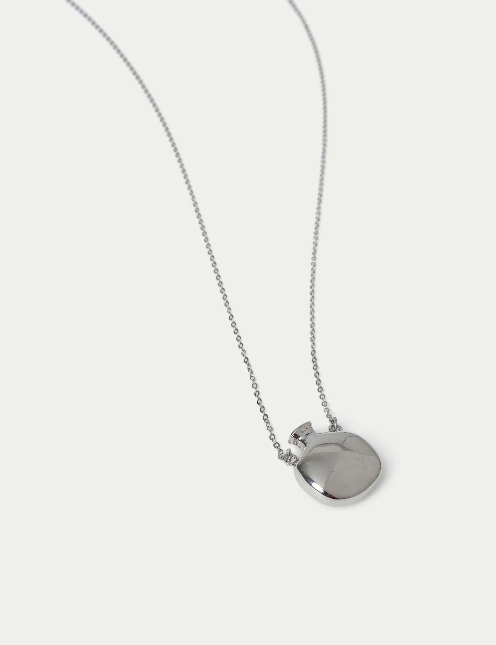 Long Puff Circle Pendant Necklace - image 2
