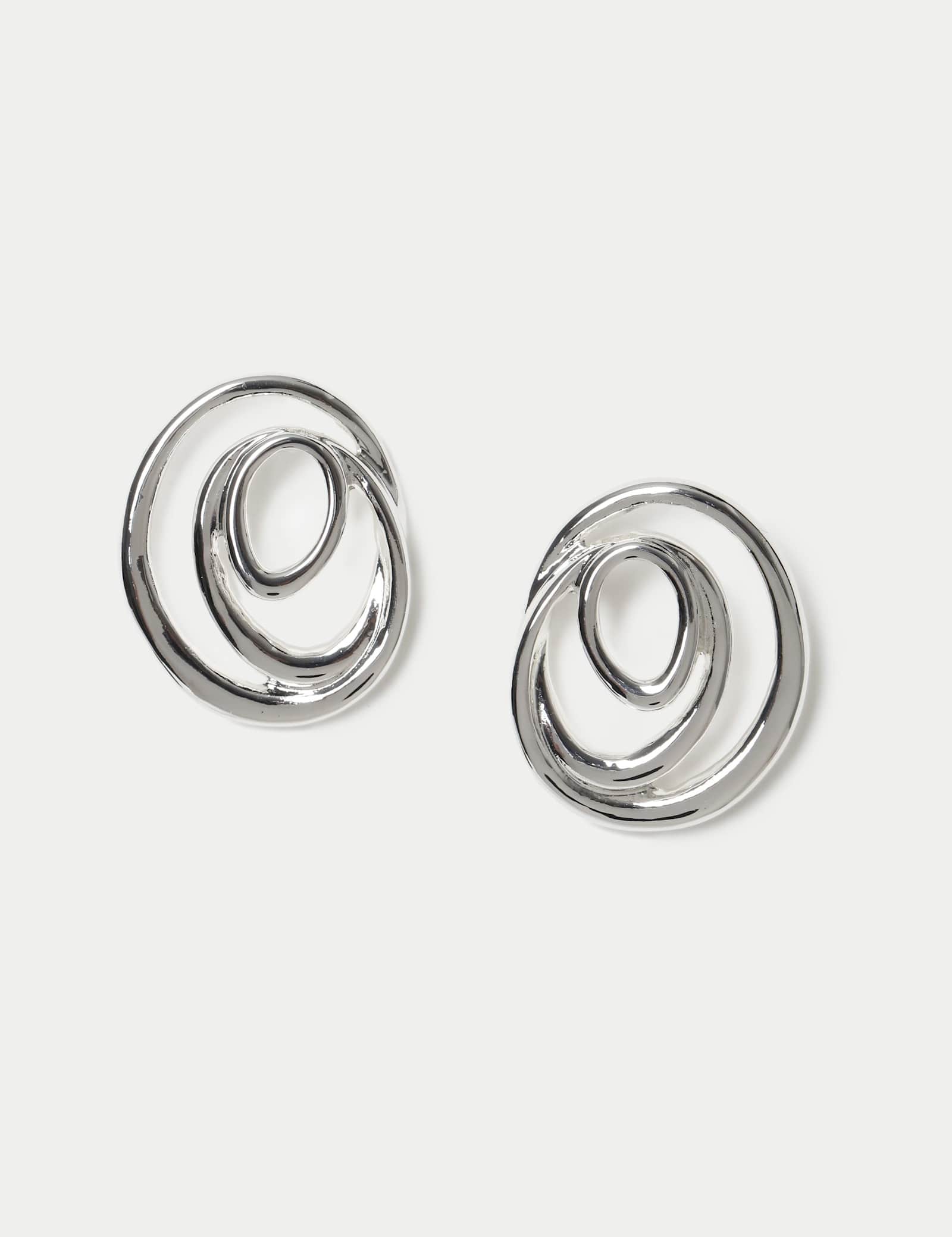 Molten Circle Stud Earrings - image 1